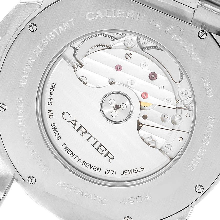 Men's Calibre De Cartier Silver Dial Steel Automatic Mens Watch W7100015 For Sale