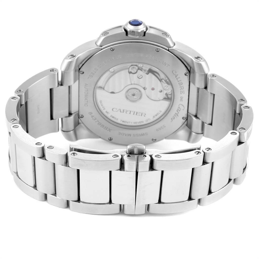 Calibre De Cartier Silver Dial Steel Automatic Men's Watch W7100015 4