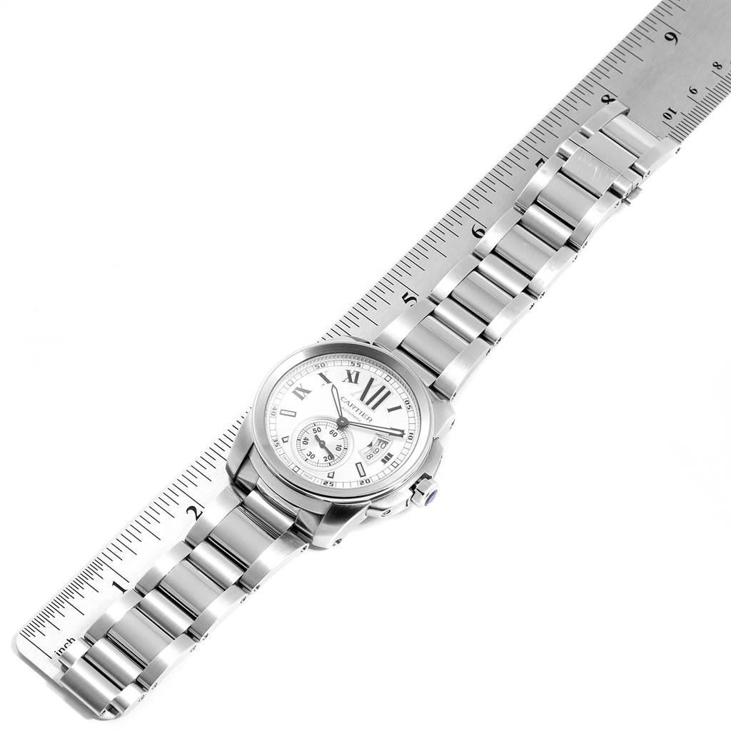 Calibre De Cartier Silver Dial Steel Automatic Men's Watch W7100015 5