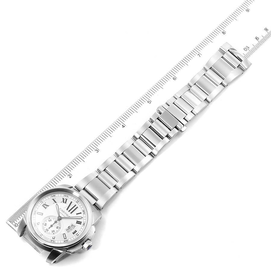 Calibre De Cartier Silver Dial Steel Automatic Mens Watch W7100015 For Sale 2
