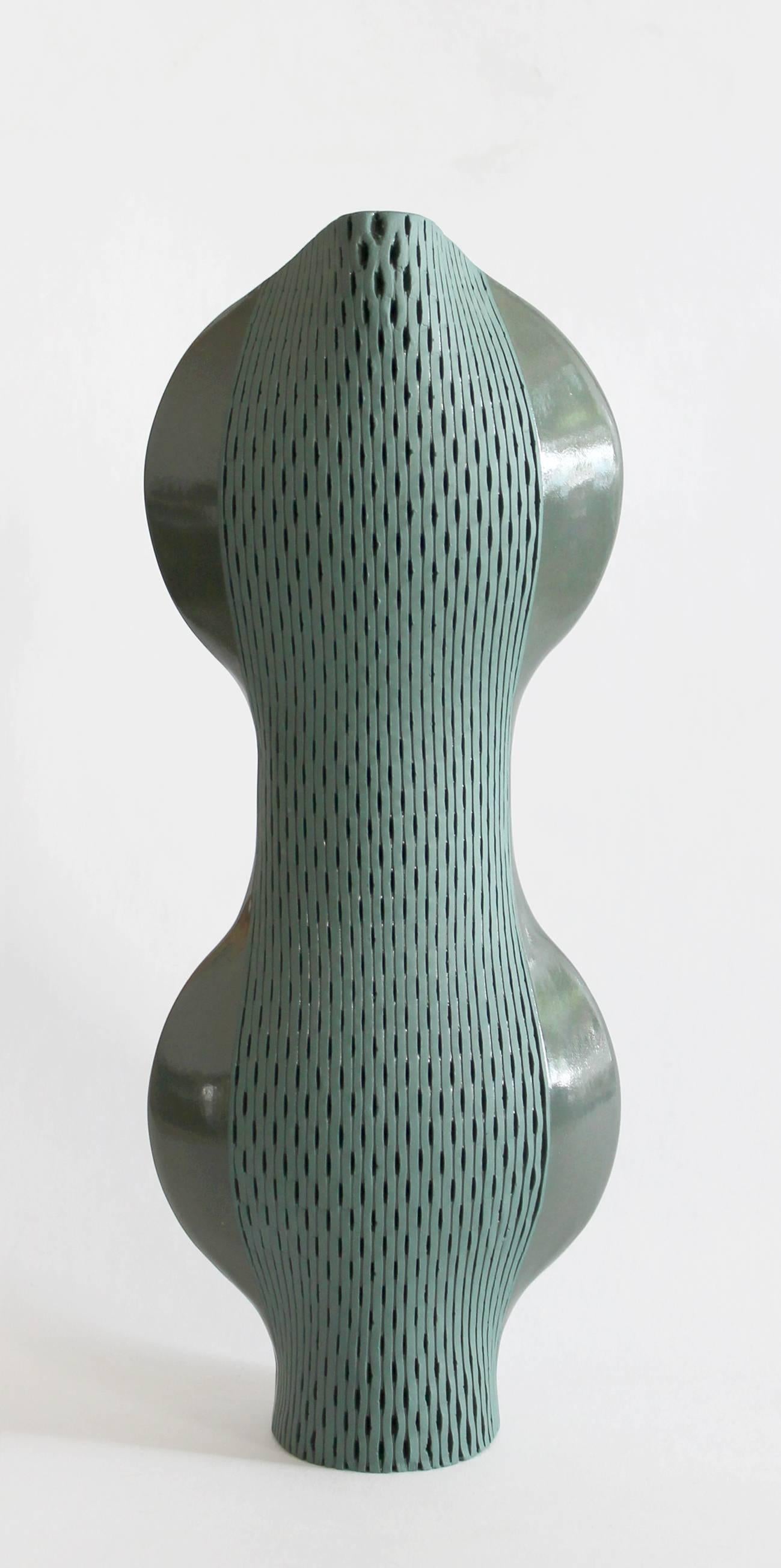 Hand-Crafted Contemporary Calice C8 Ceramic Vase Limited Edition, Handmade in France For Sale