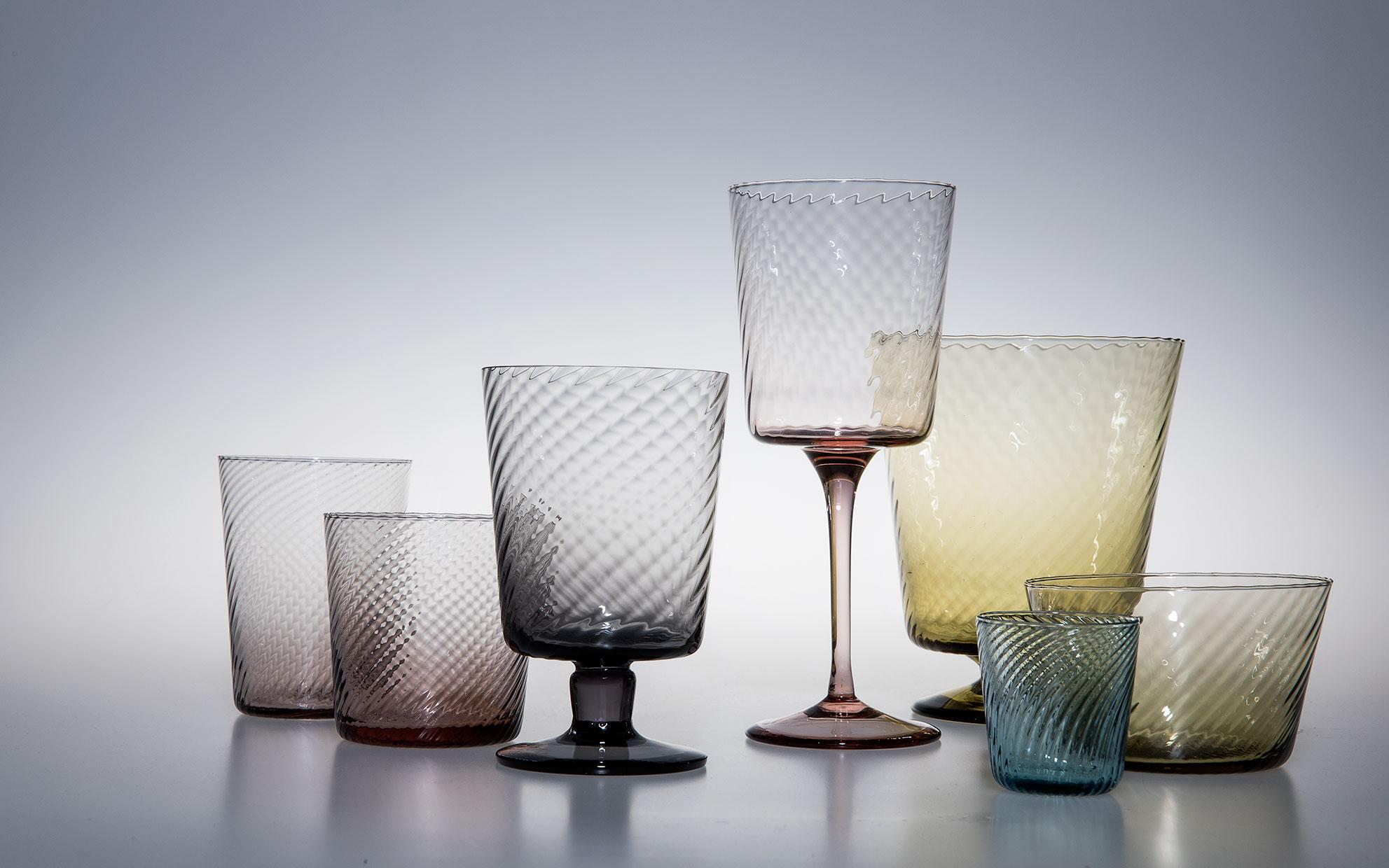 Calice24, Stem Glass Handcrafted Muranese Glass, Angora Pure MUN by VG In New Condition In Treviso, Treviso
