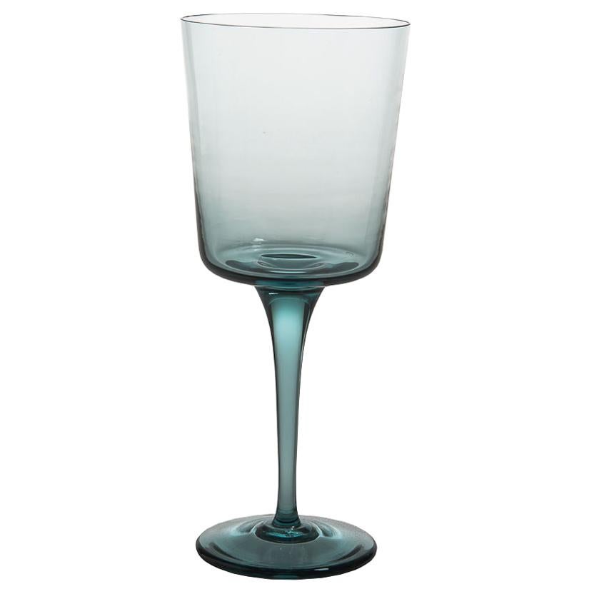 Calice24, Stem Glass Hand-Crafted Muranese Glass, Aquamarine Pure MUN by VG