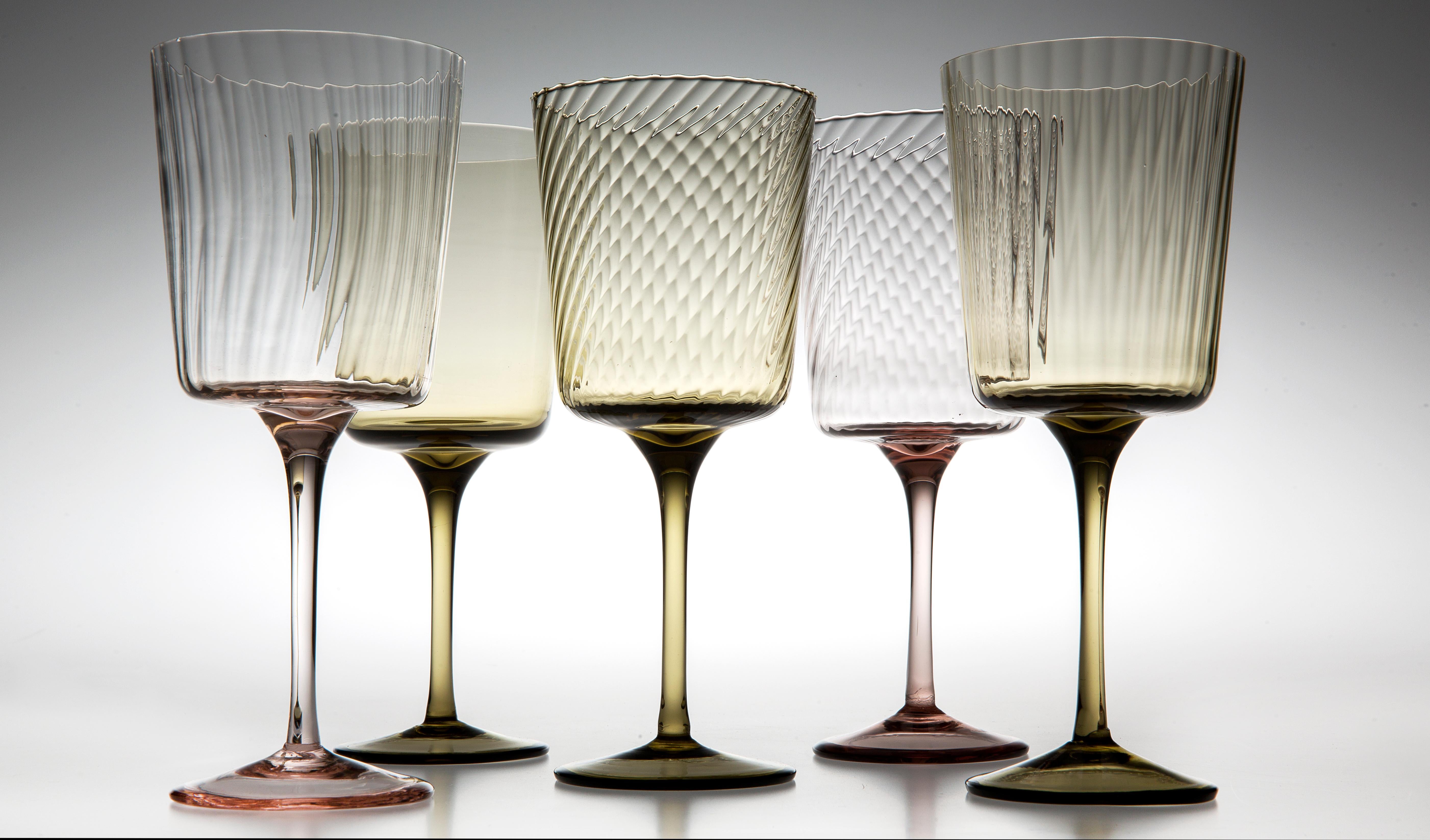 Calice24, Stem Glass Handcrafted Muranese Glass, Lead Pure MUN by VG In New Condition In Treviso, Treviso