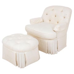 Calico Corners Upholstered Armchair & Ottoman