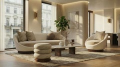 Cali Skulpturaler, von Stein inspirierter Akzent-Hocker