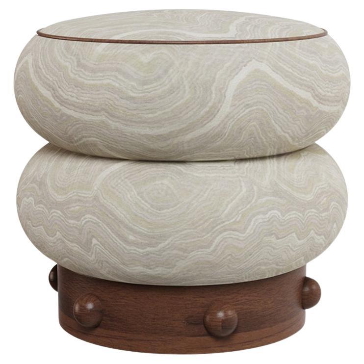 Calie Sculptural Textured Stone-Inspired Accent Stool