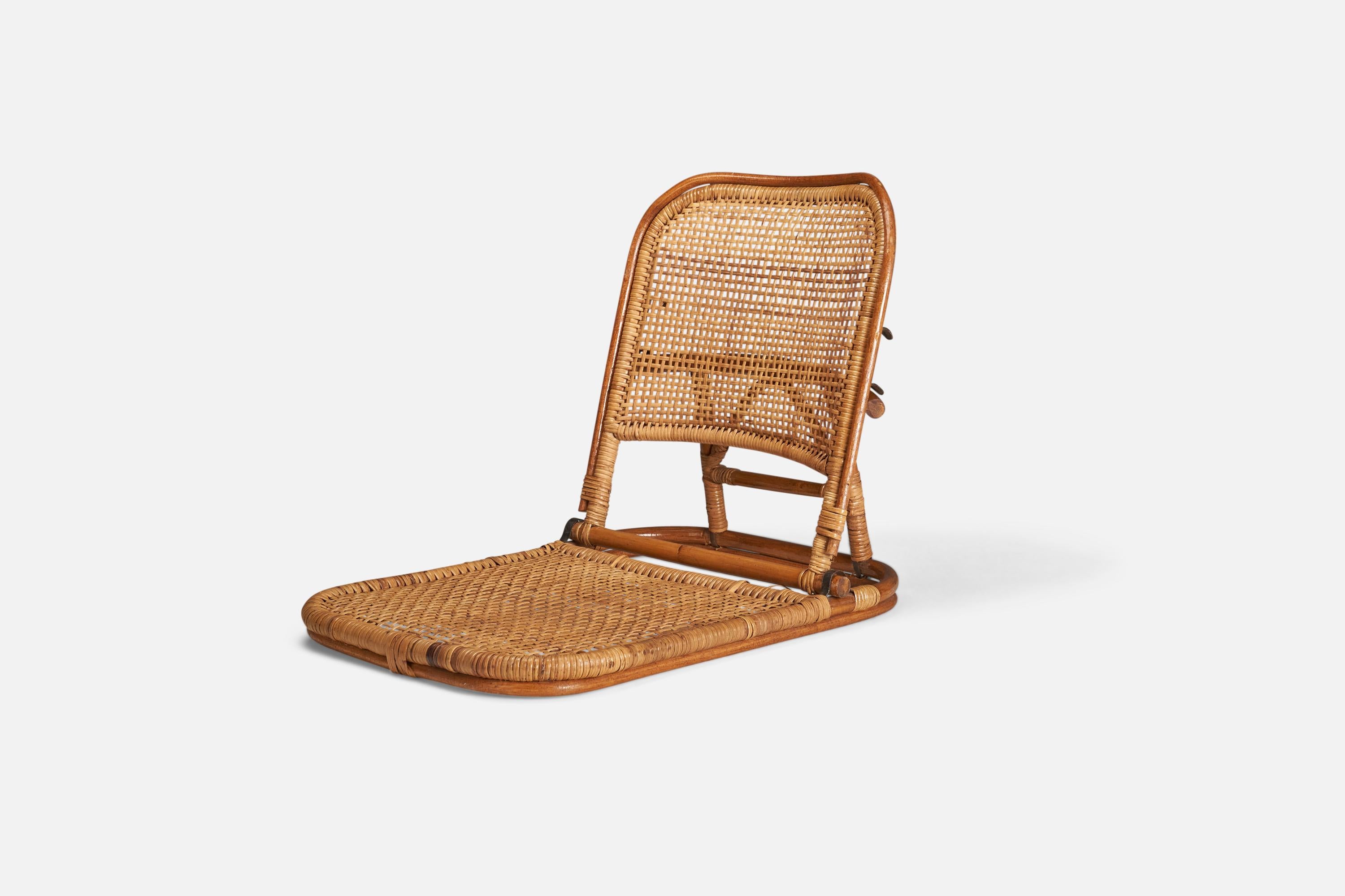 Mid-Century Modern American Designer, Lounge Chairs, Bamboo, Rattan, Metal, USA, 1950s For Sale
