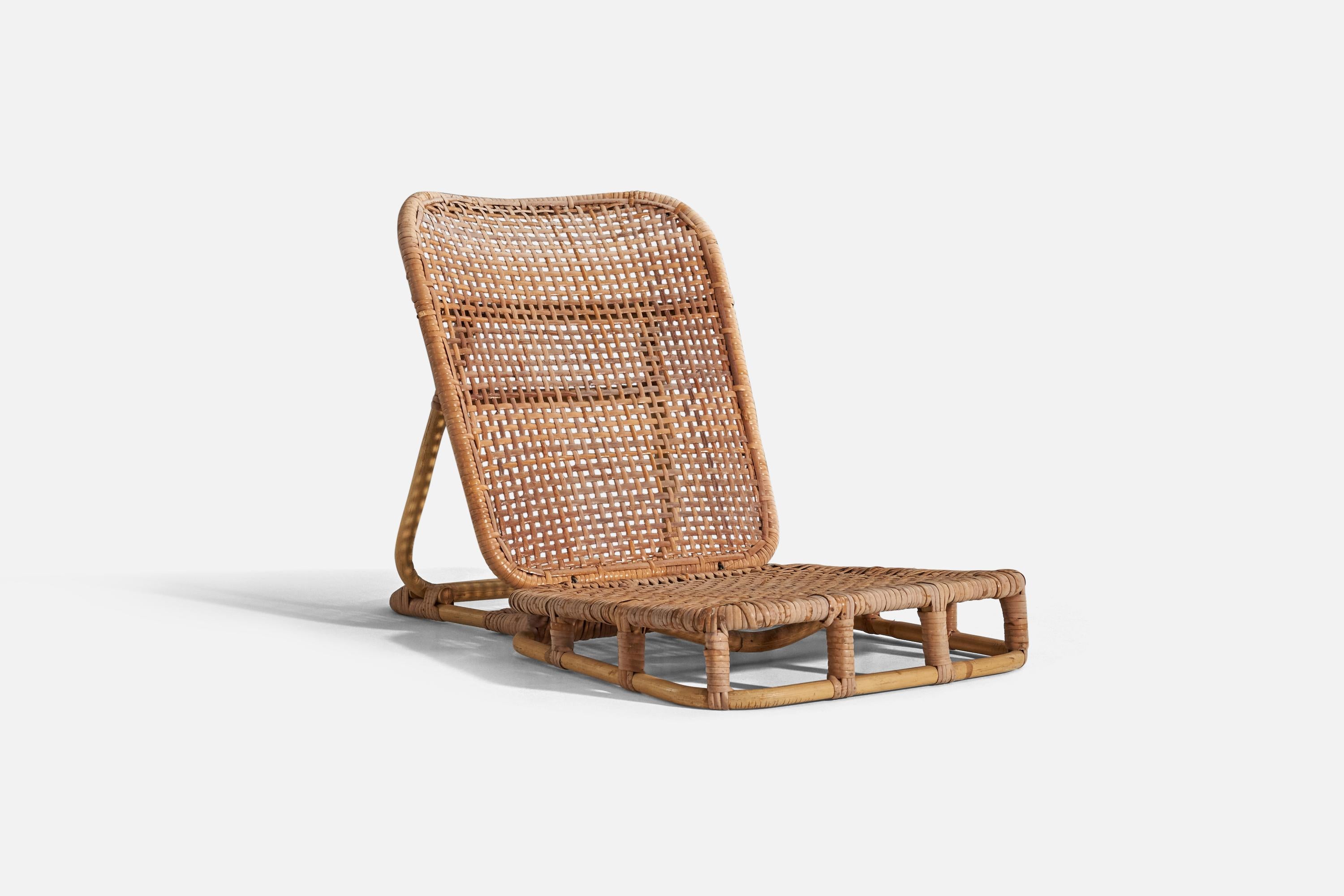 A foldable rattan chair designed and produced by Calif-Asia, USA, c. 1960s.