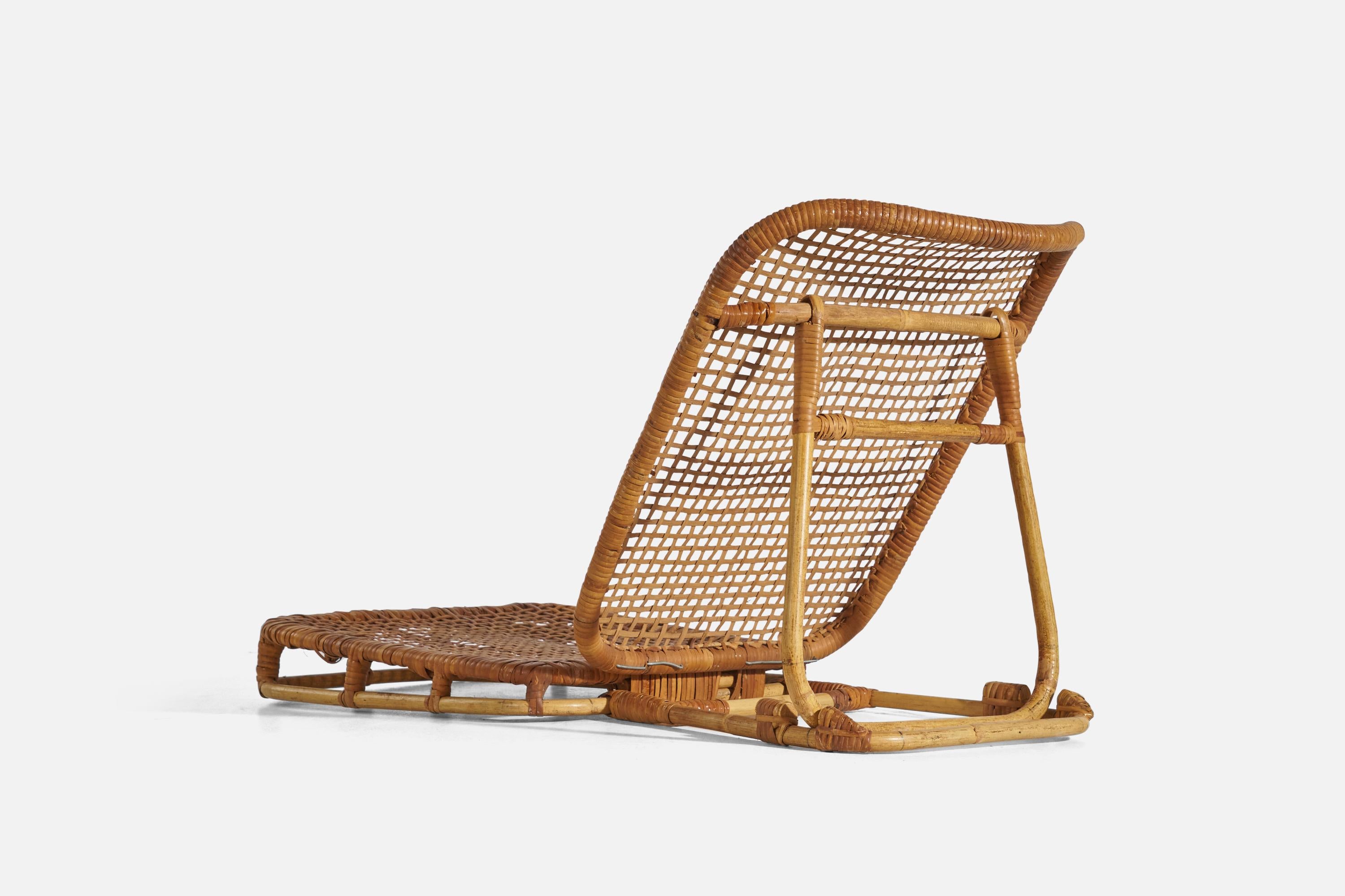 Calif-Asia, niedrige klappbare Stühle, Rattan, USA, 1960er Jahre (Skandinavische Moderne)