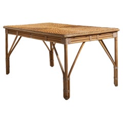 Calif-Asia, Table, Bamboo, Rattan, USA, c. 1970s