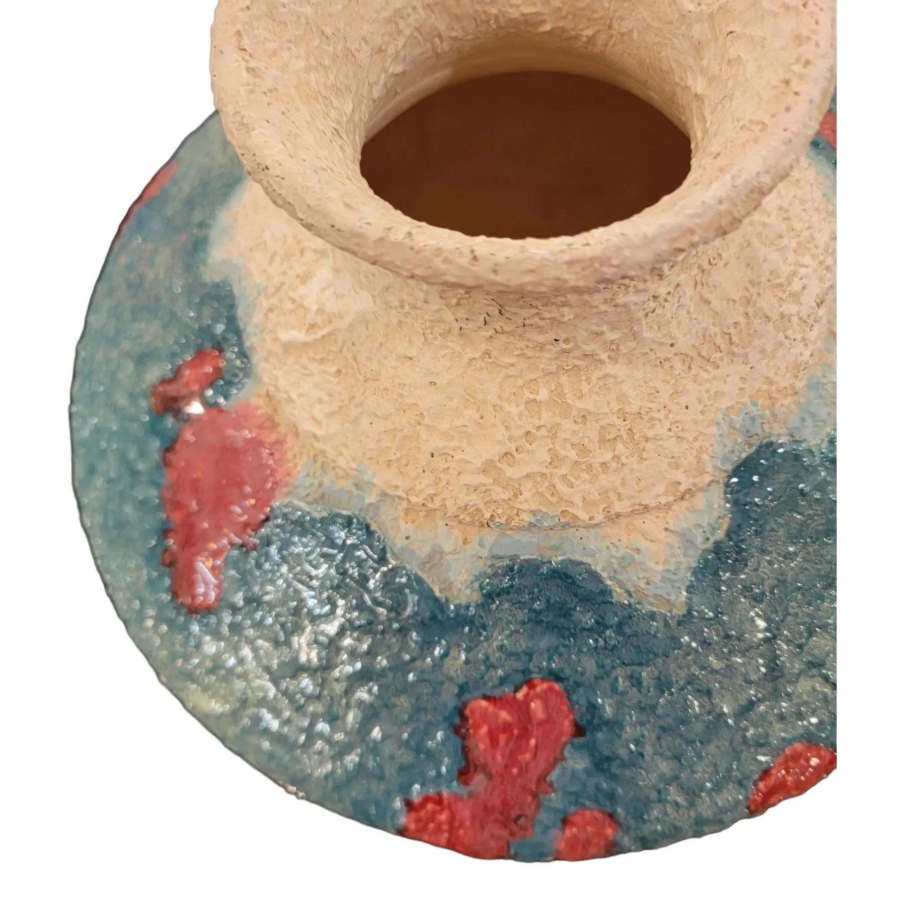 XX secolo Vaso in ceramica smaltata della California degli anni '80 in vendita
