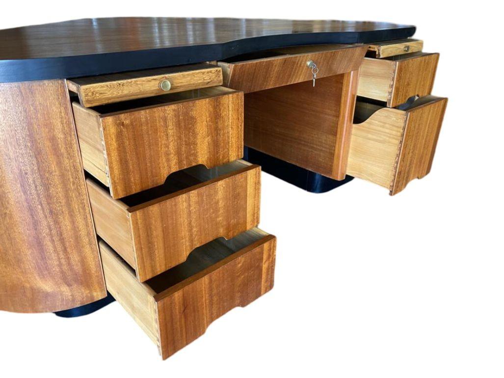 Legno Scrivania direzionale Fletcher Aviation in stile Art Deco della California di Frank Fletcher in vendita