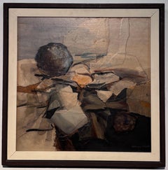 Artista californiano Alexander Nepote Pintura abstracta moderna en técnica mixta 1962