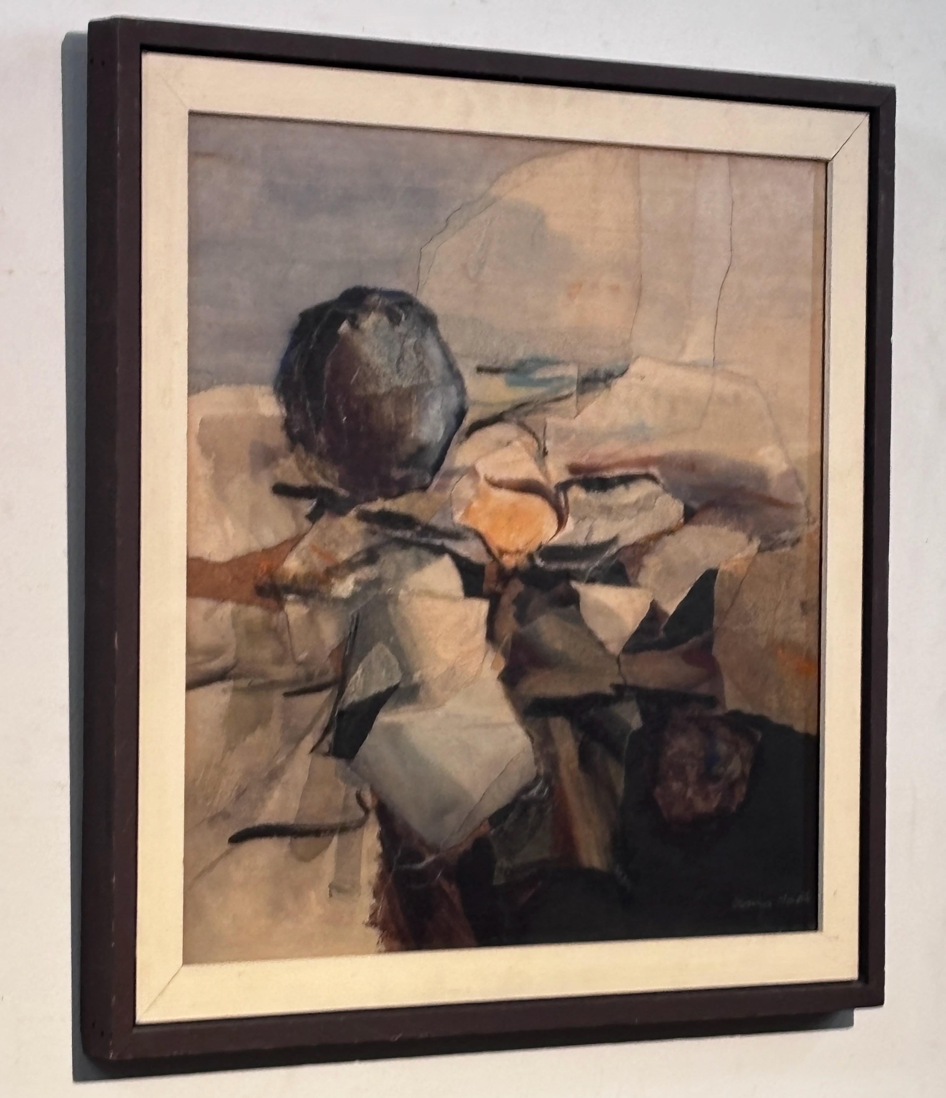 Americano L'artista californiano Alexander Nepote Pittura astratta moderna a tecnica mista del 1962 in vendita