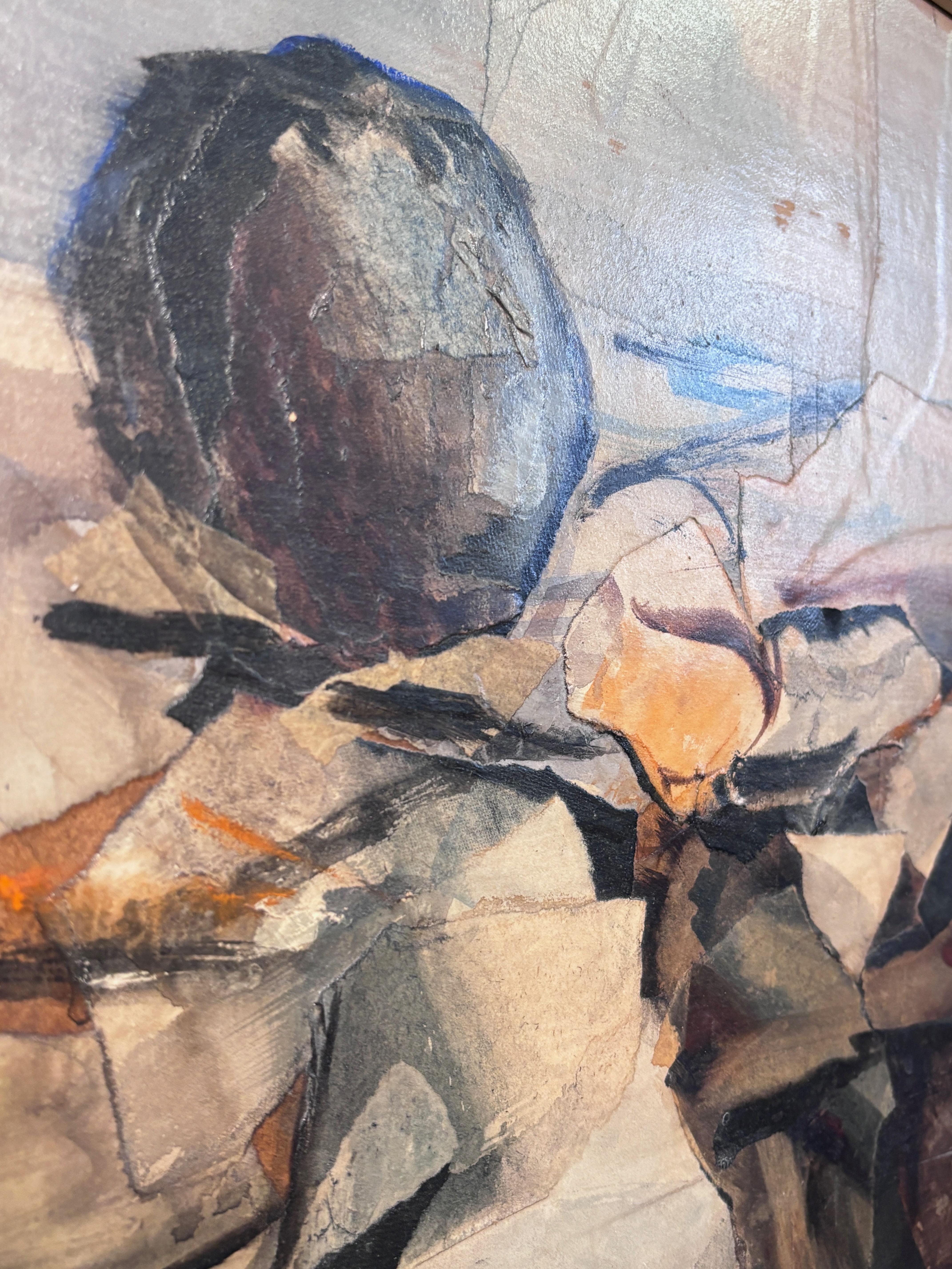 Masonite L'artista californiano Alexander Nepote Pittura astratta moderna a tecnica mista del 1962 in vendita