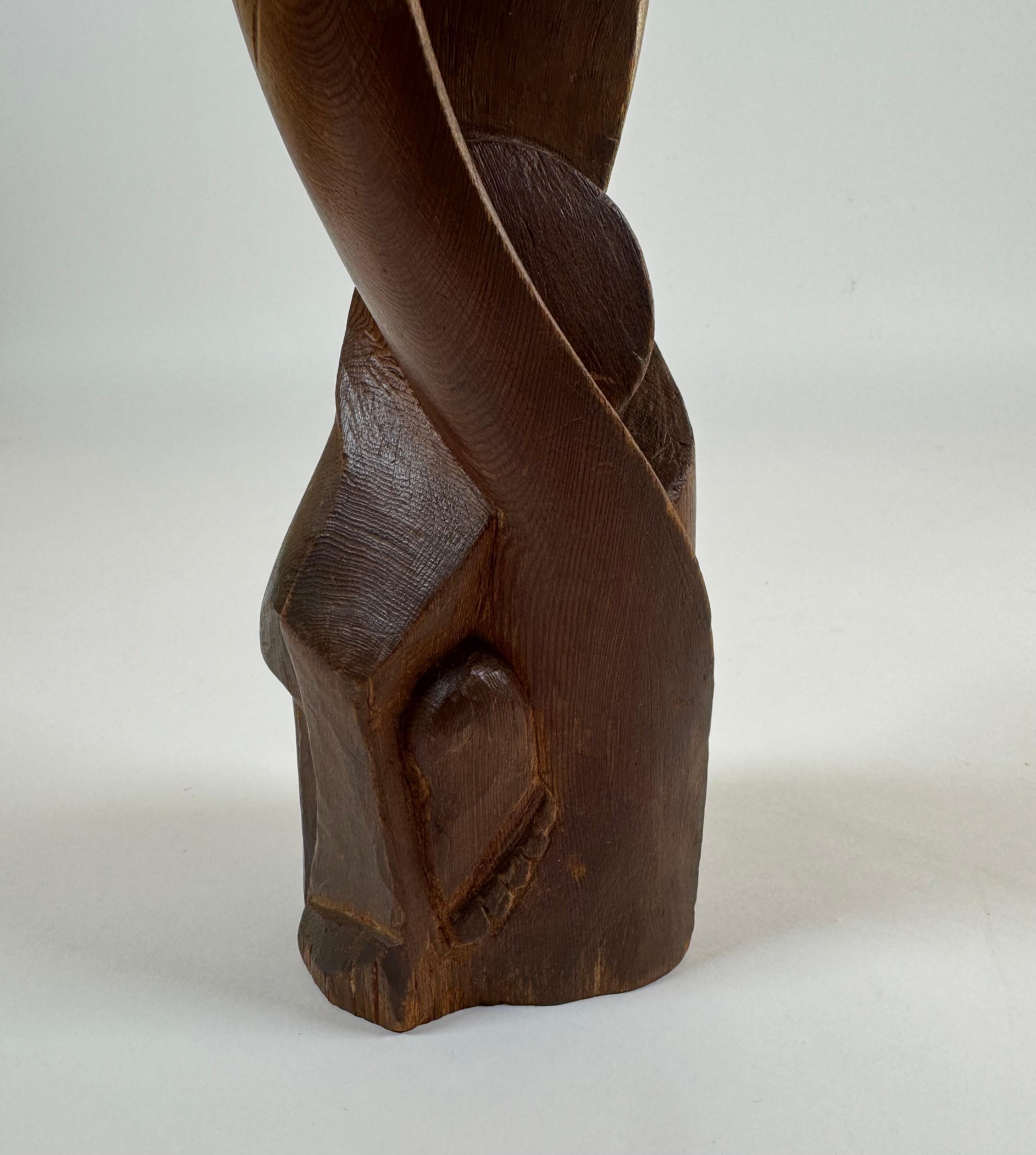 Mid-20th Century California Artist Richard Gentry Ayers Wooden Abstract Sculpture Circa 1930s