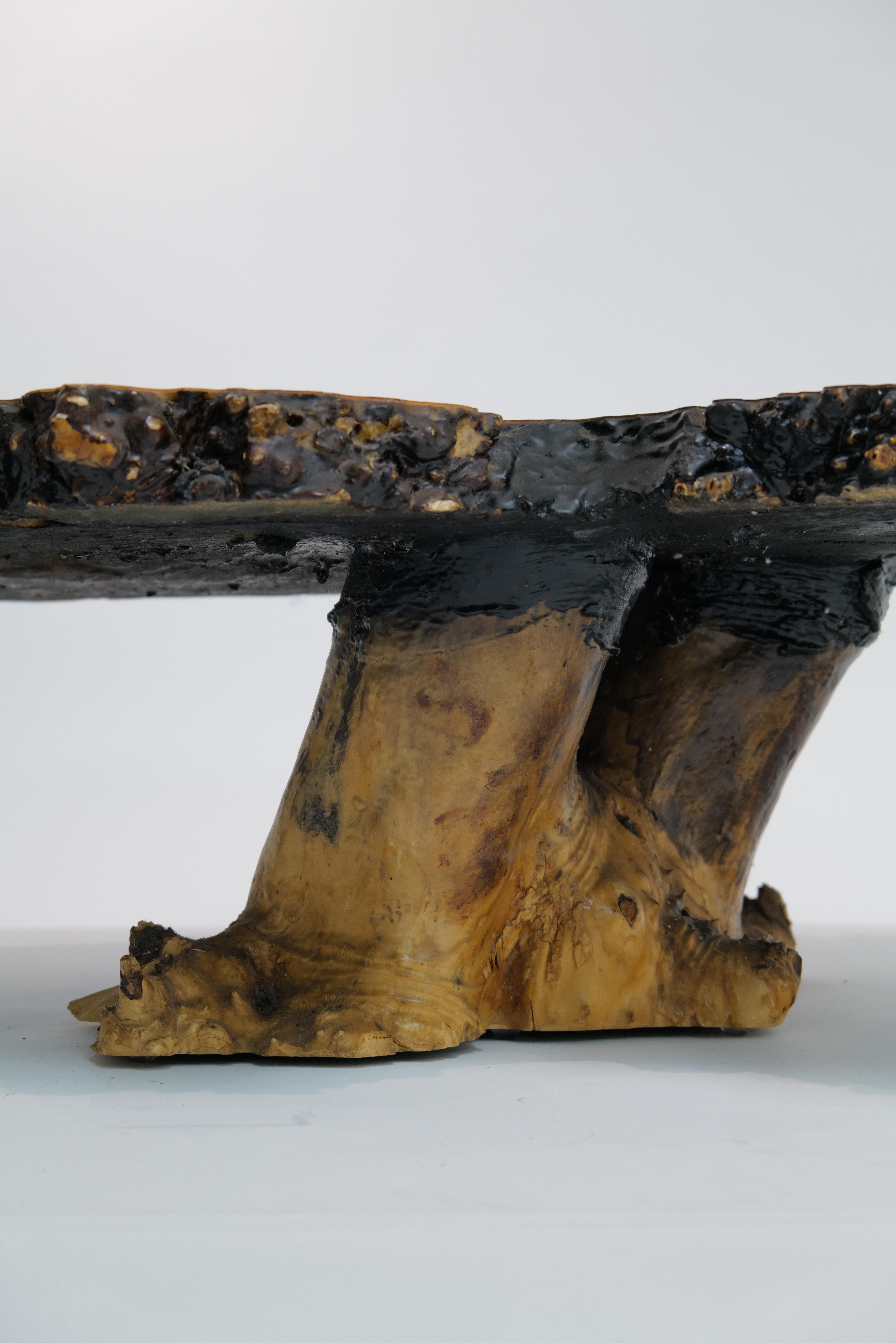 Table de cocktail californienne Buckeye Burlwood par Mountain Craft, 1970 en vente 5