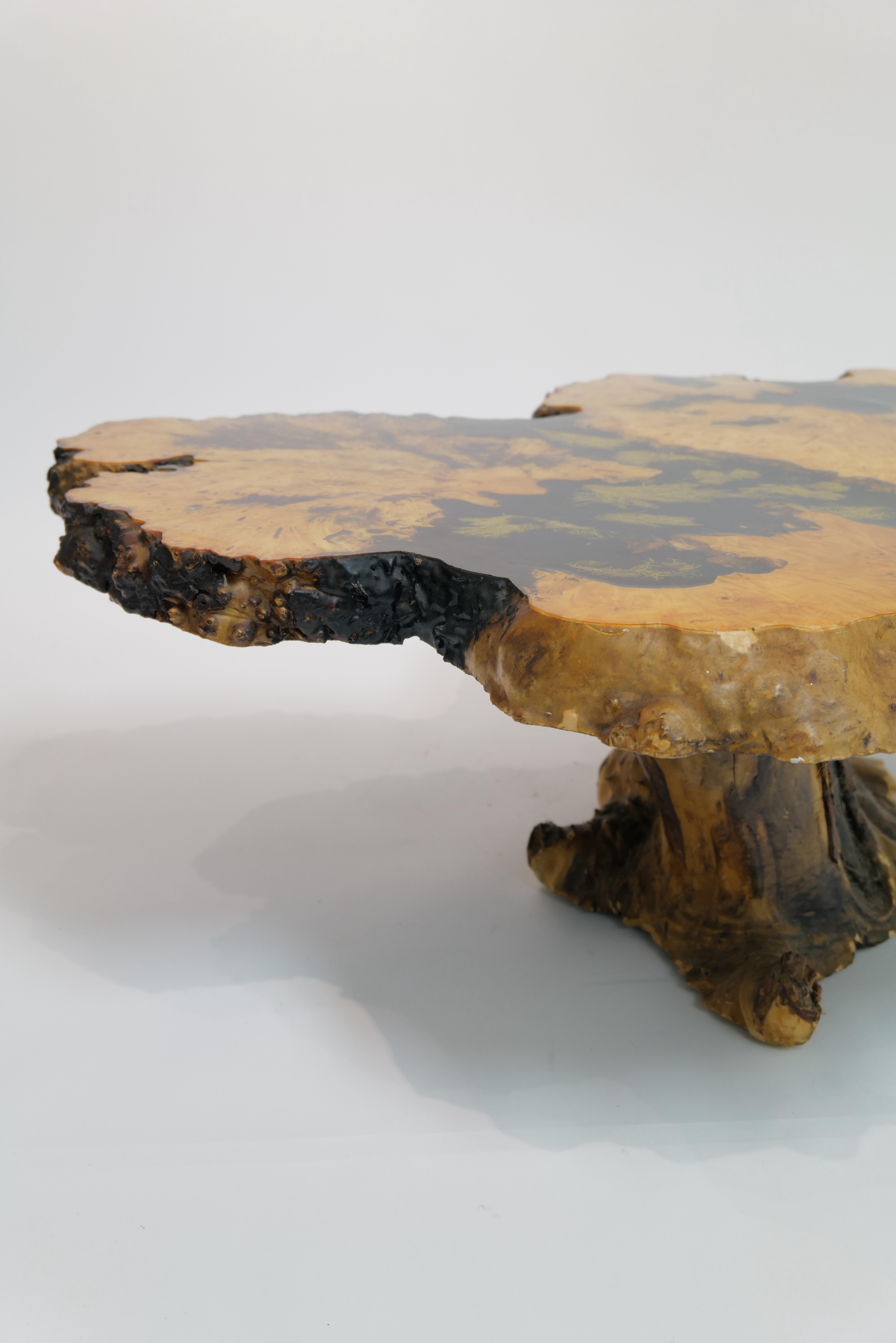 Table de cocktail californienne Buckeye Burlwood par Mountain Craft, 1970 en vente 2