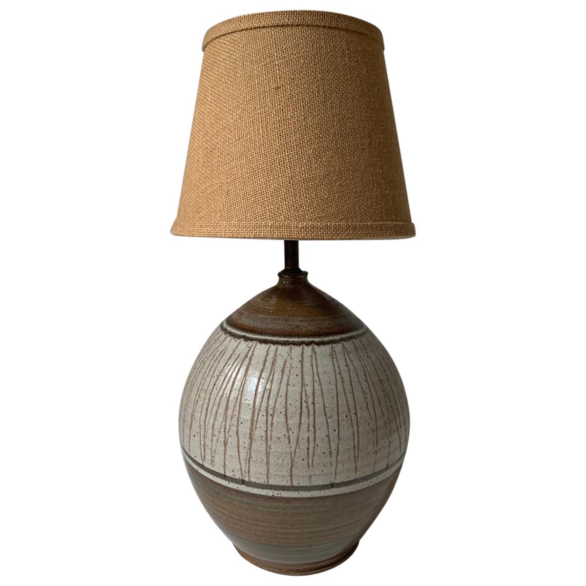 California Ceramic Designers Earthtone Pottery Table Lamp