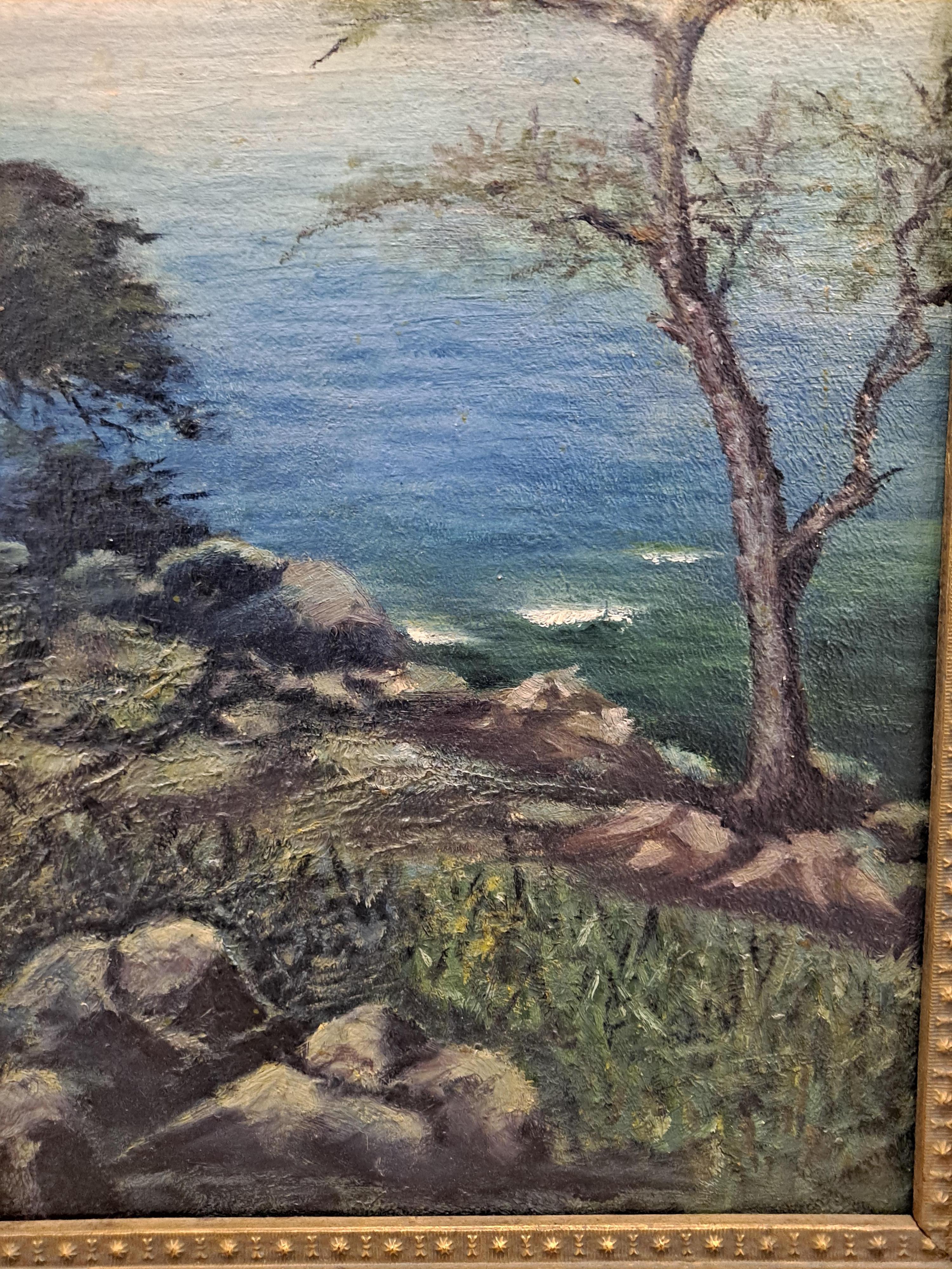 Peinture de paysage côtier californien en vente 1