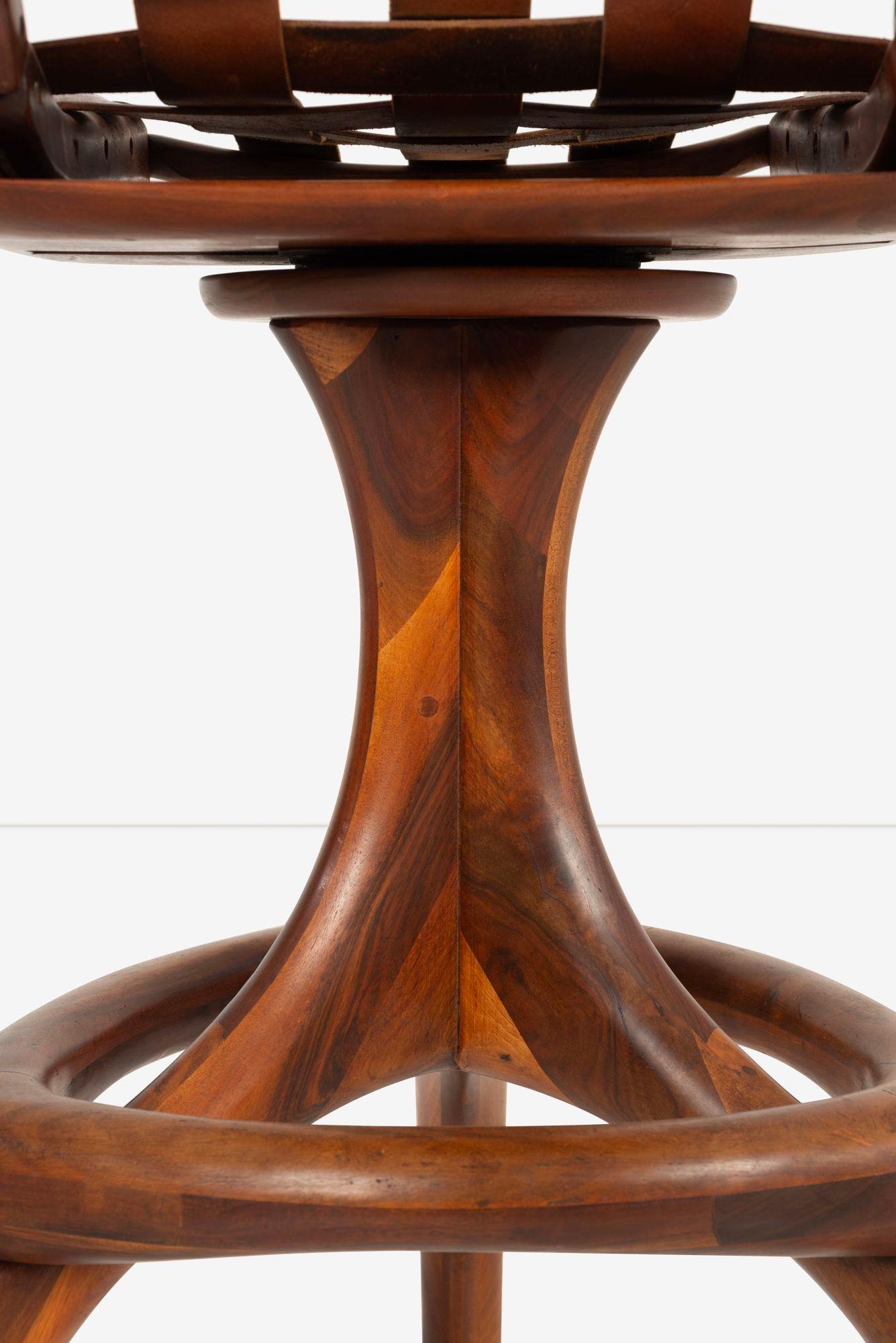 California Craft Arthur Espenet Carpenter Three Leg Counter Stool in Walnut For Sale 2