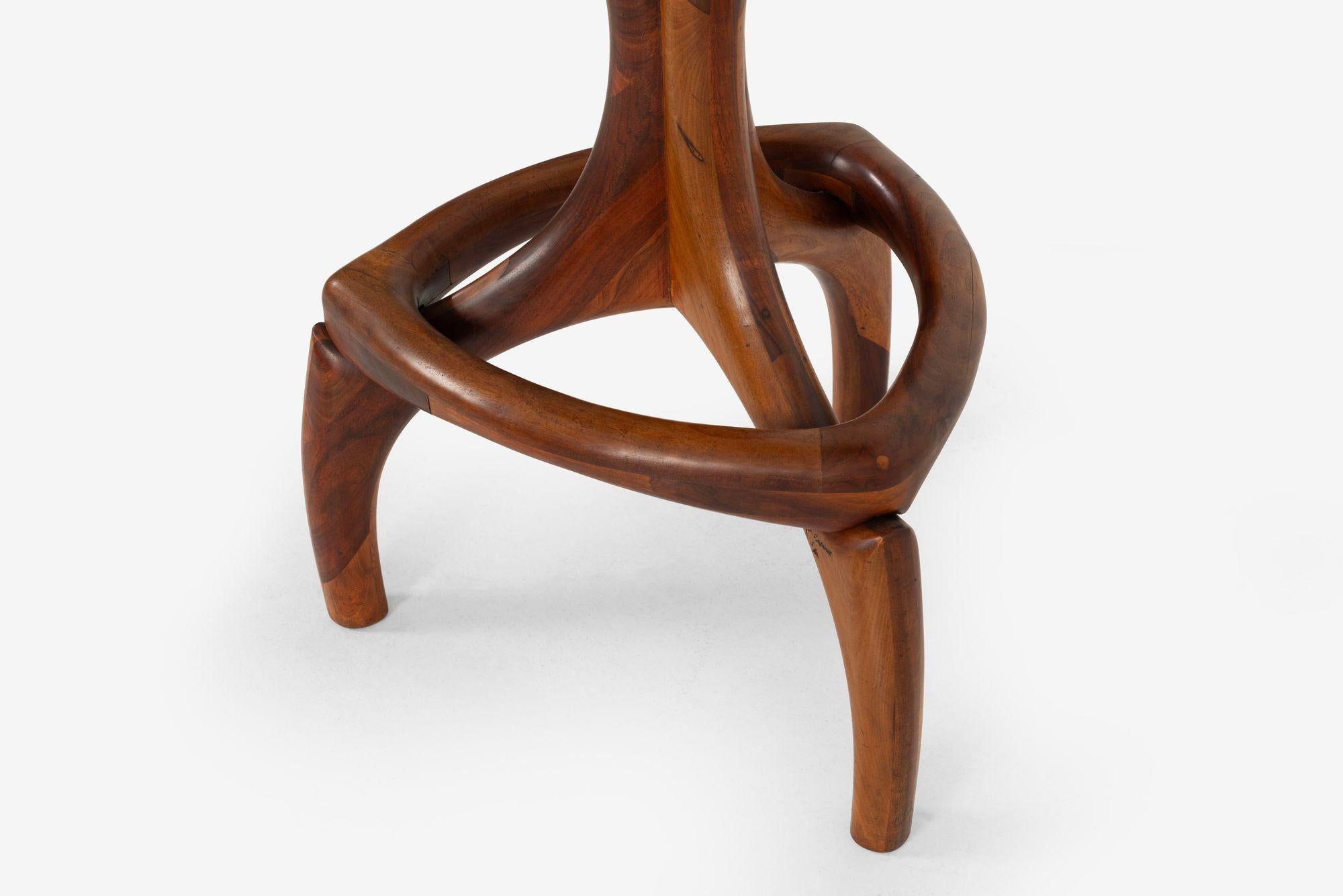California Craft Arthur Espenet Carpenter Three Leg Counter Stool in Walnut For Sale 6