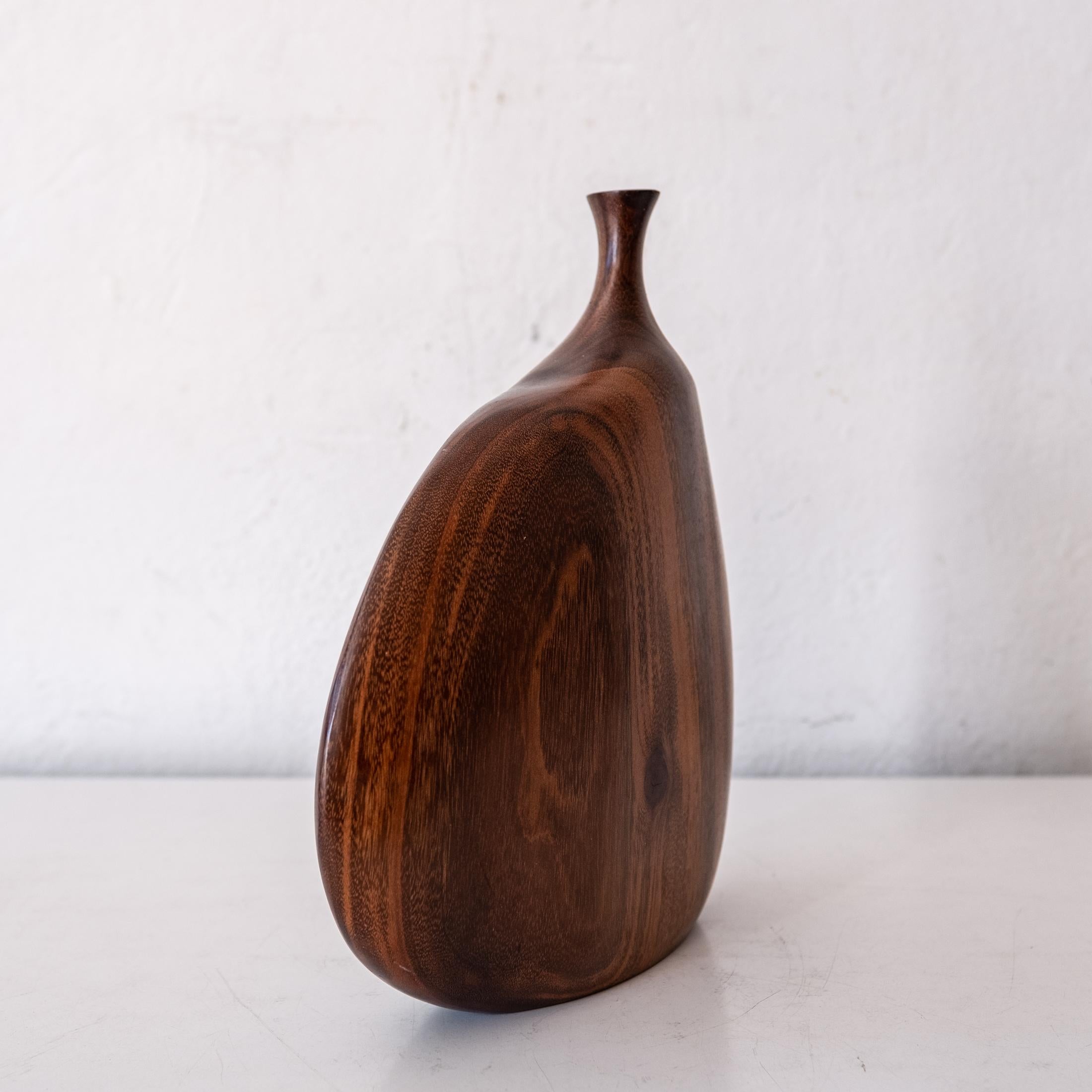 Mid-Century Modern California Craft Sculptural Wood Vase by Doug Ayers