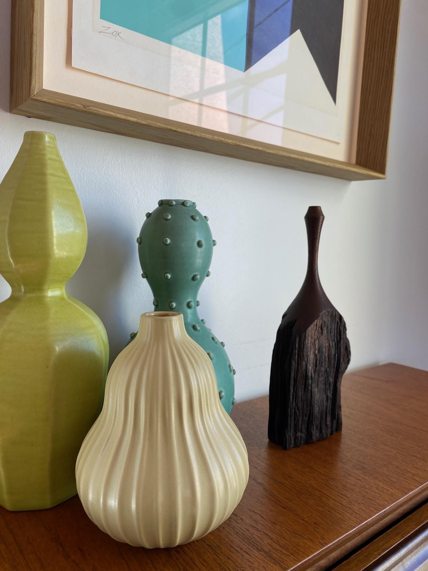 Arts and Crafts Vaso scultoreo in Wood di California Craft in vendita