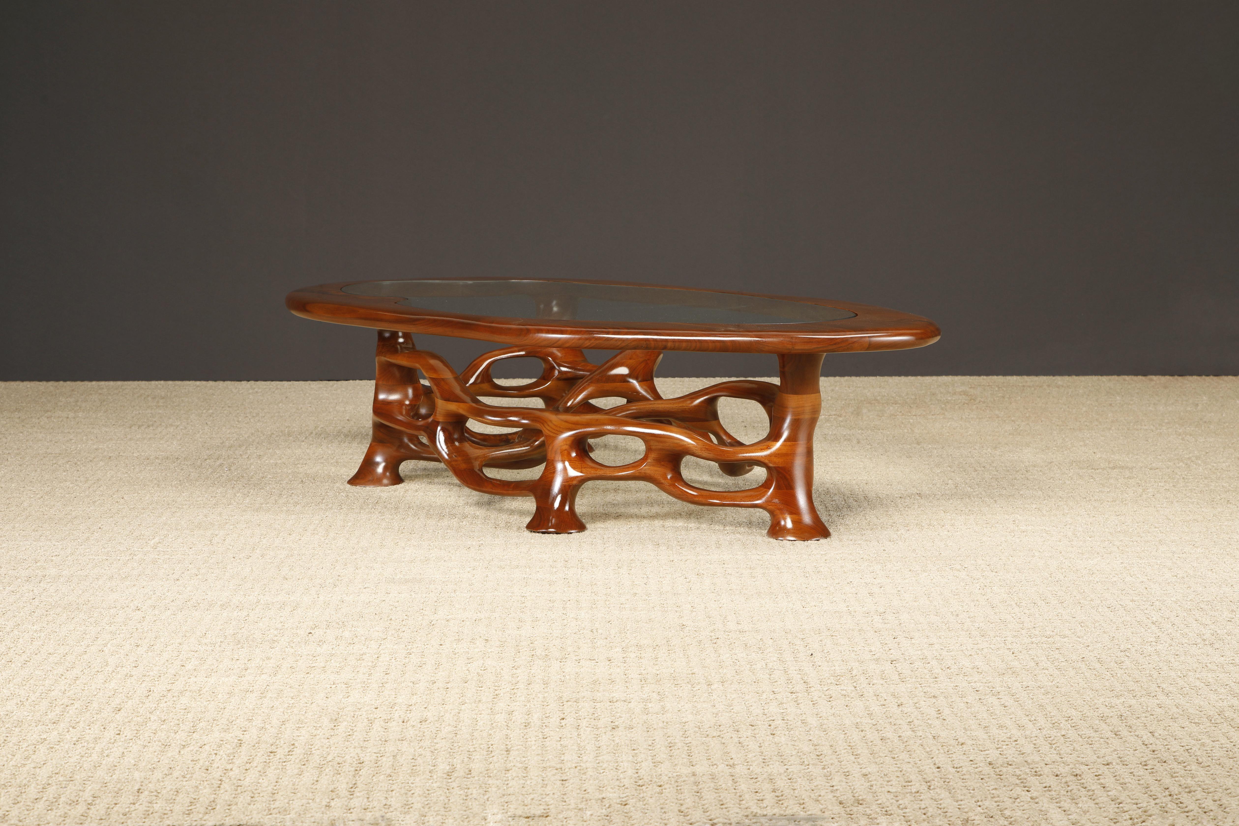 Vetro Tavolo da cocktail organico freeform California Craftsman di Craig Lauterbach, anni '1970 in vendita