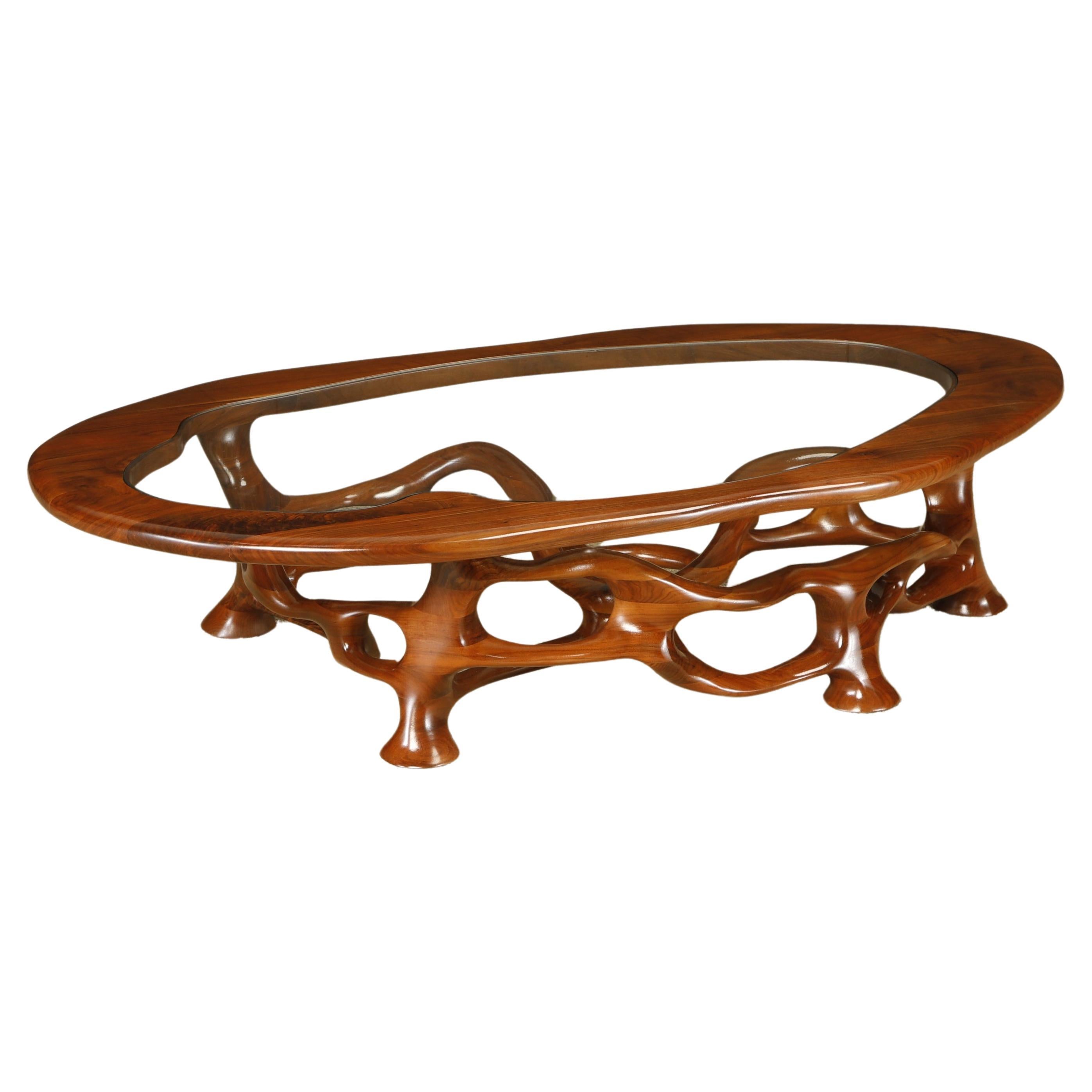 Tavolo da cocktail organico freeform California Craftsman di Craig Lauterbach, anni '1970 in vendita
