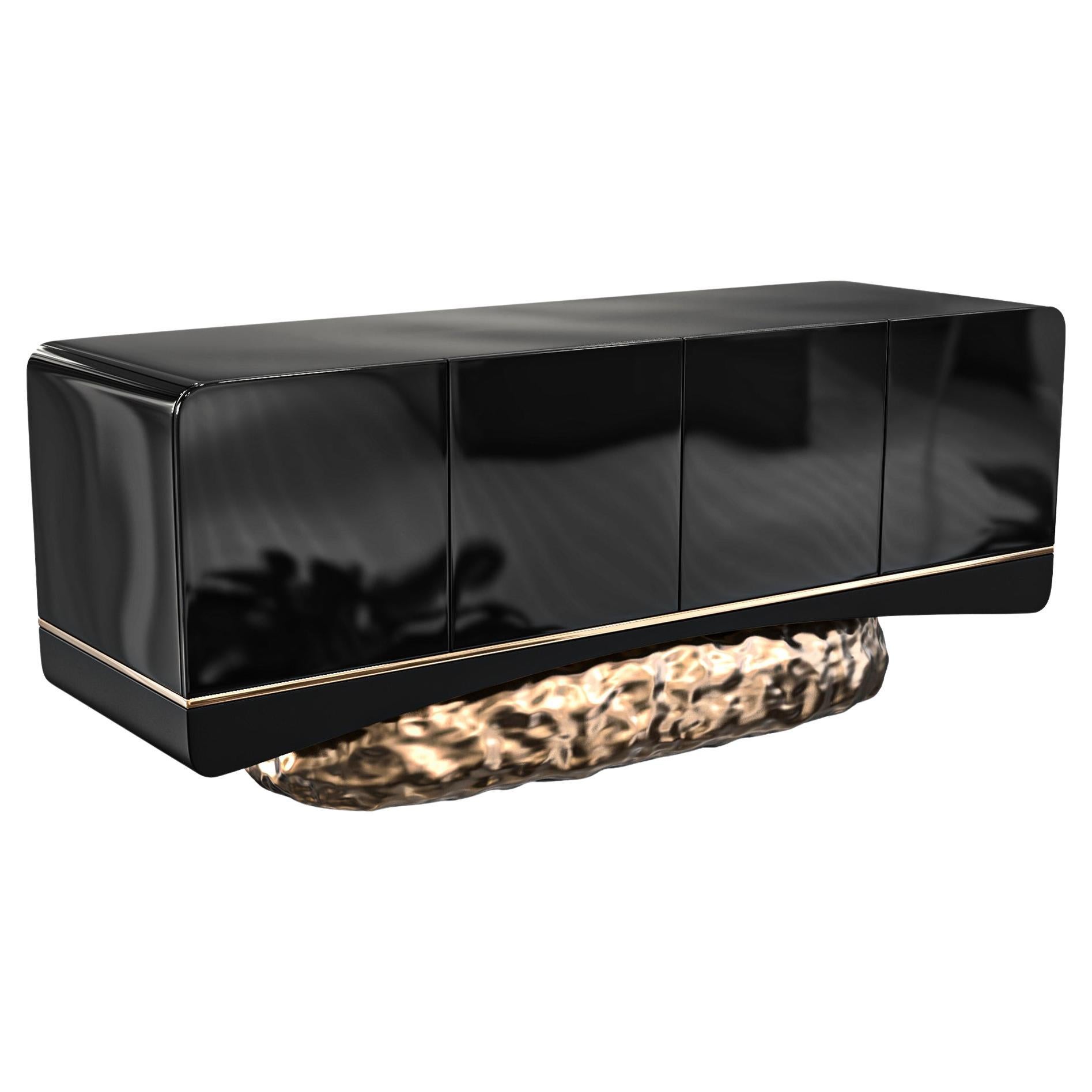 "California" Credenza with Bronze and Stainless Steel, Handmade, Istanbul