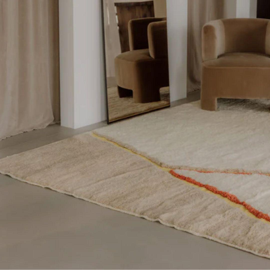 Woven CALIFORNIA Custom Berber Wool Rug Modern Handwoven Large Minimalist Contemporary For Sale