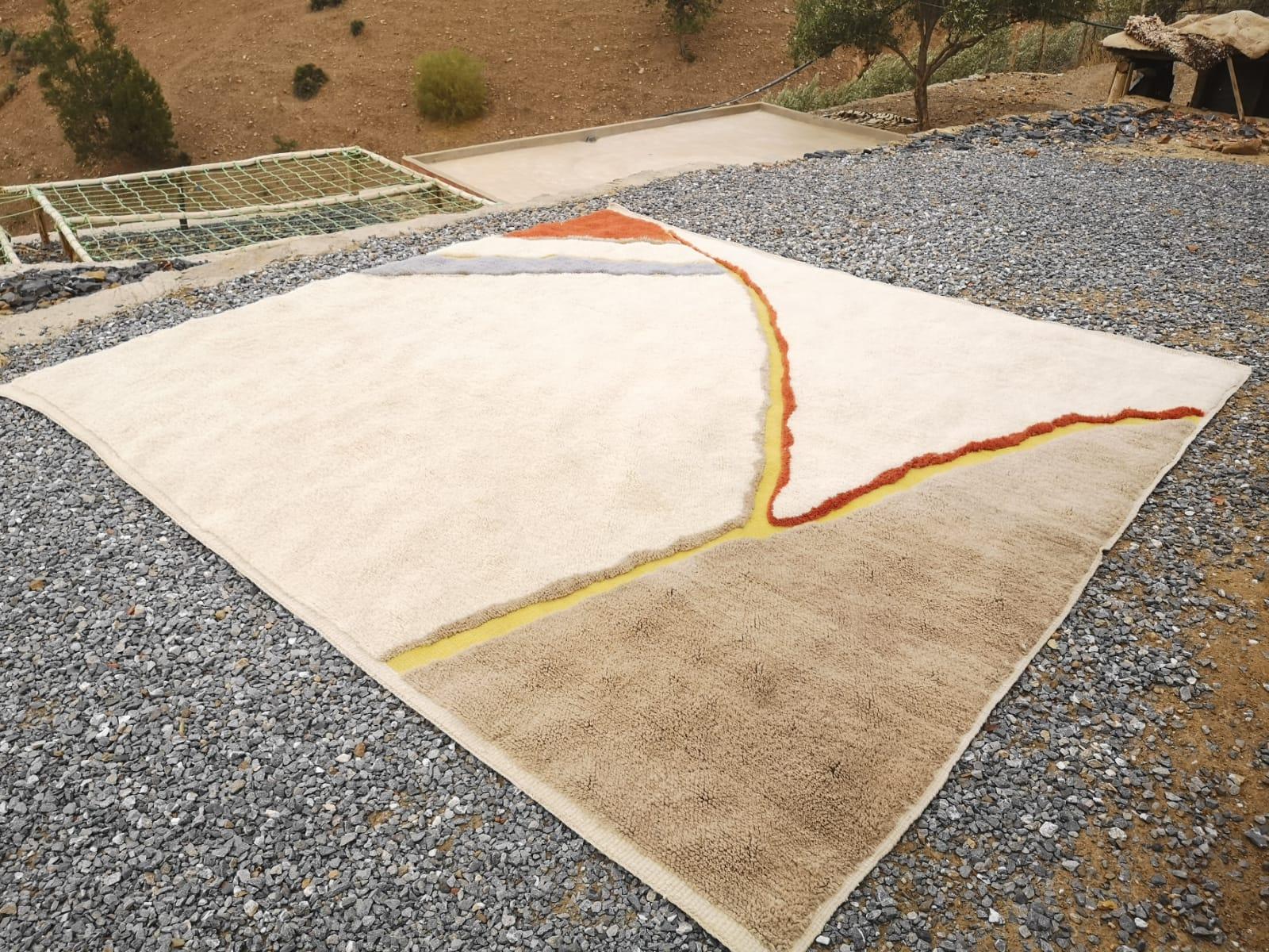 CALIFORNIA Custom Berber Wool Rug Modern Handwoven Large Minimalist Contemporary For Sale 1