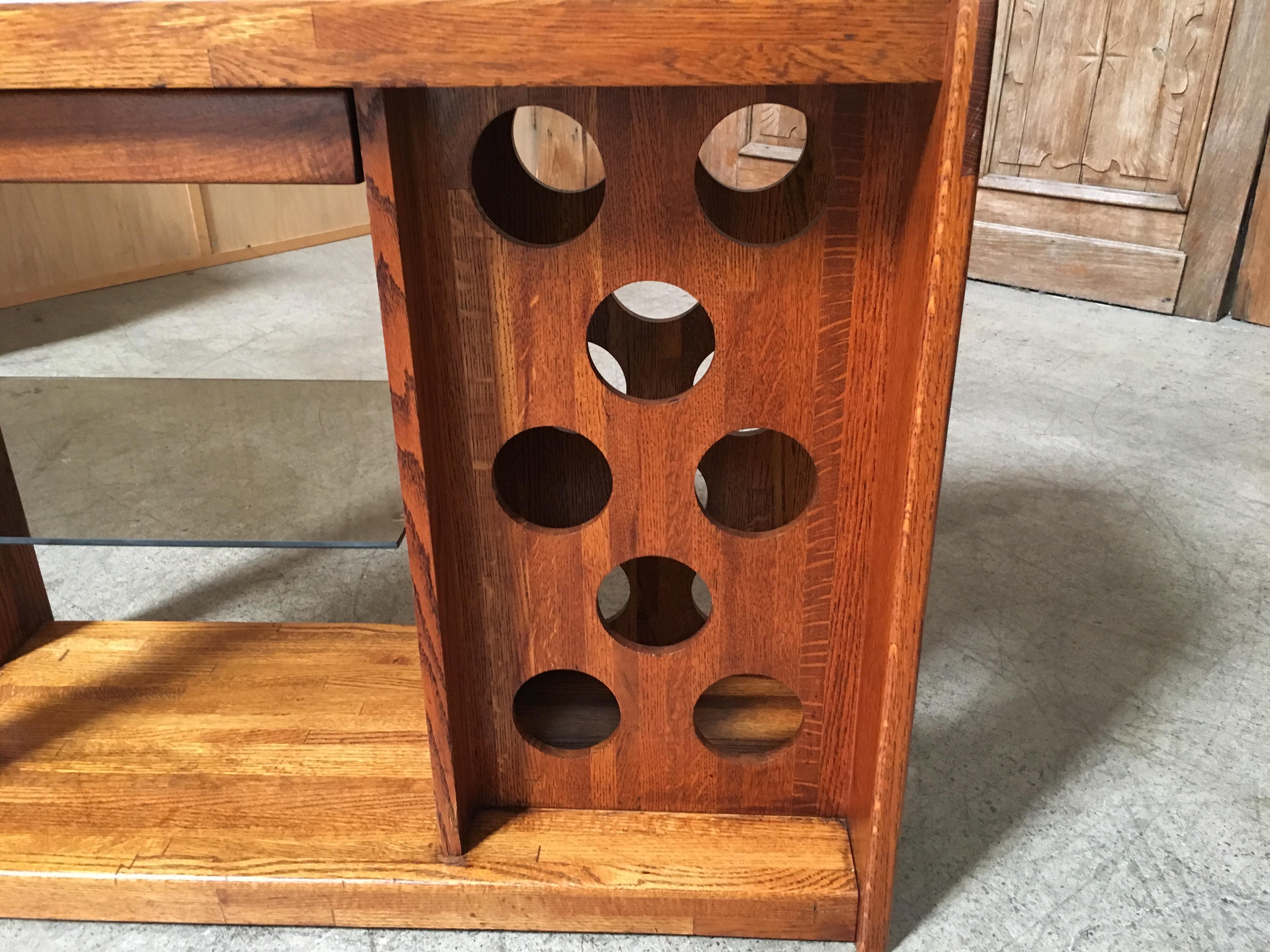 Oak California Design 1970s Wine Table by Lou Hodges