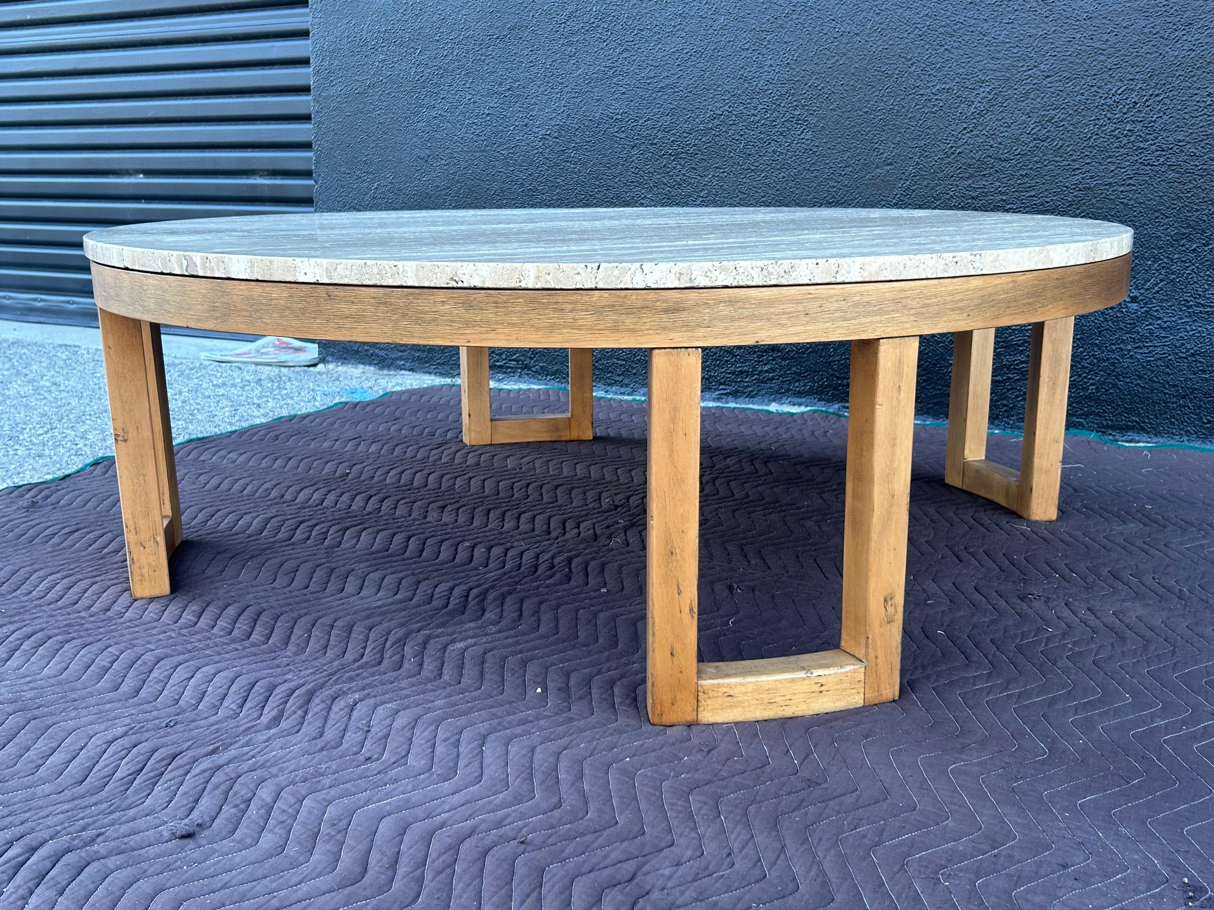 20ième siècle California Design Coffee Table with Marble Top Van Keppel Green en vente