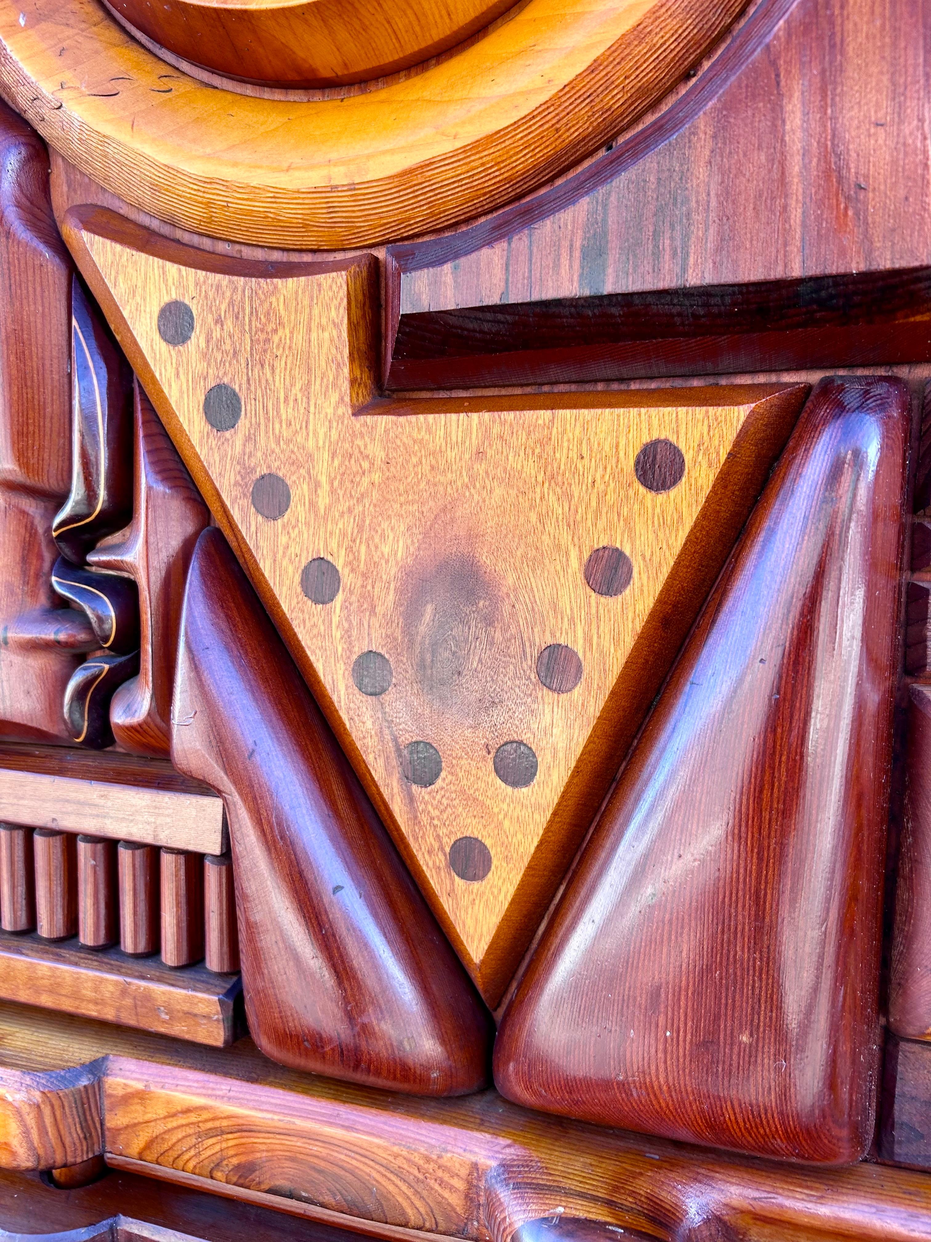 Wood California Design Door Sculpture or Wall Art For Sale