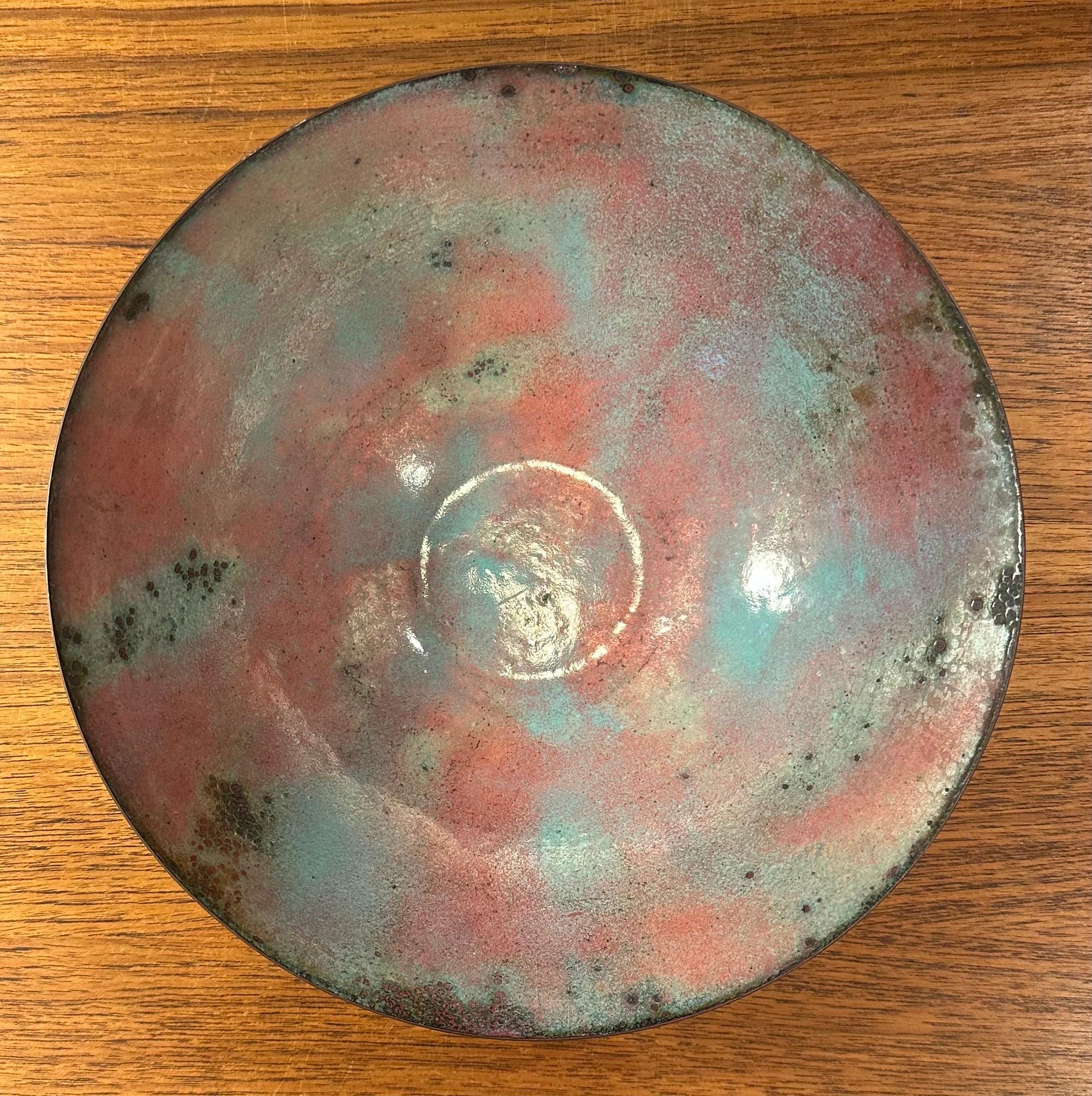 California Design Enamel on Copper Bowl by Barbara Culp For Sale 4