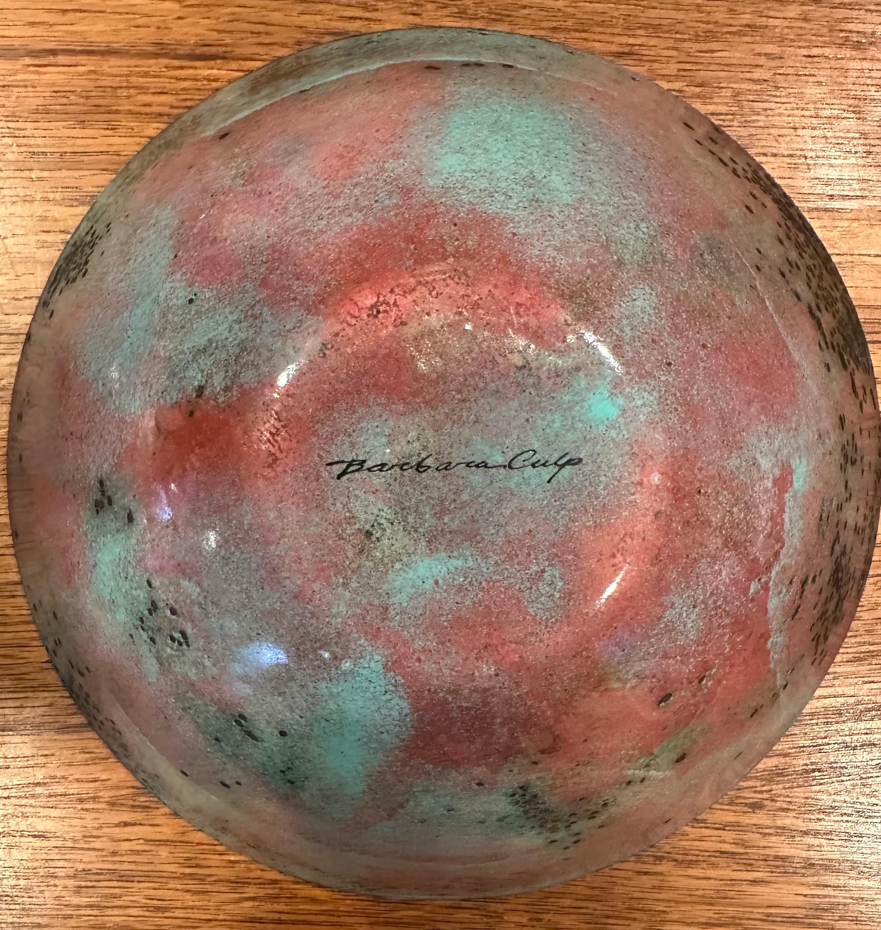 California Design Enamel on Copper Bowl by Barbara Culp For Sale 5