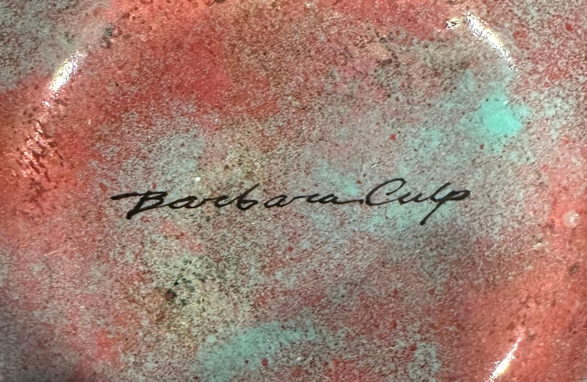 California Design Enamel on Copper Bowl by Barbara Culp For Sale 6