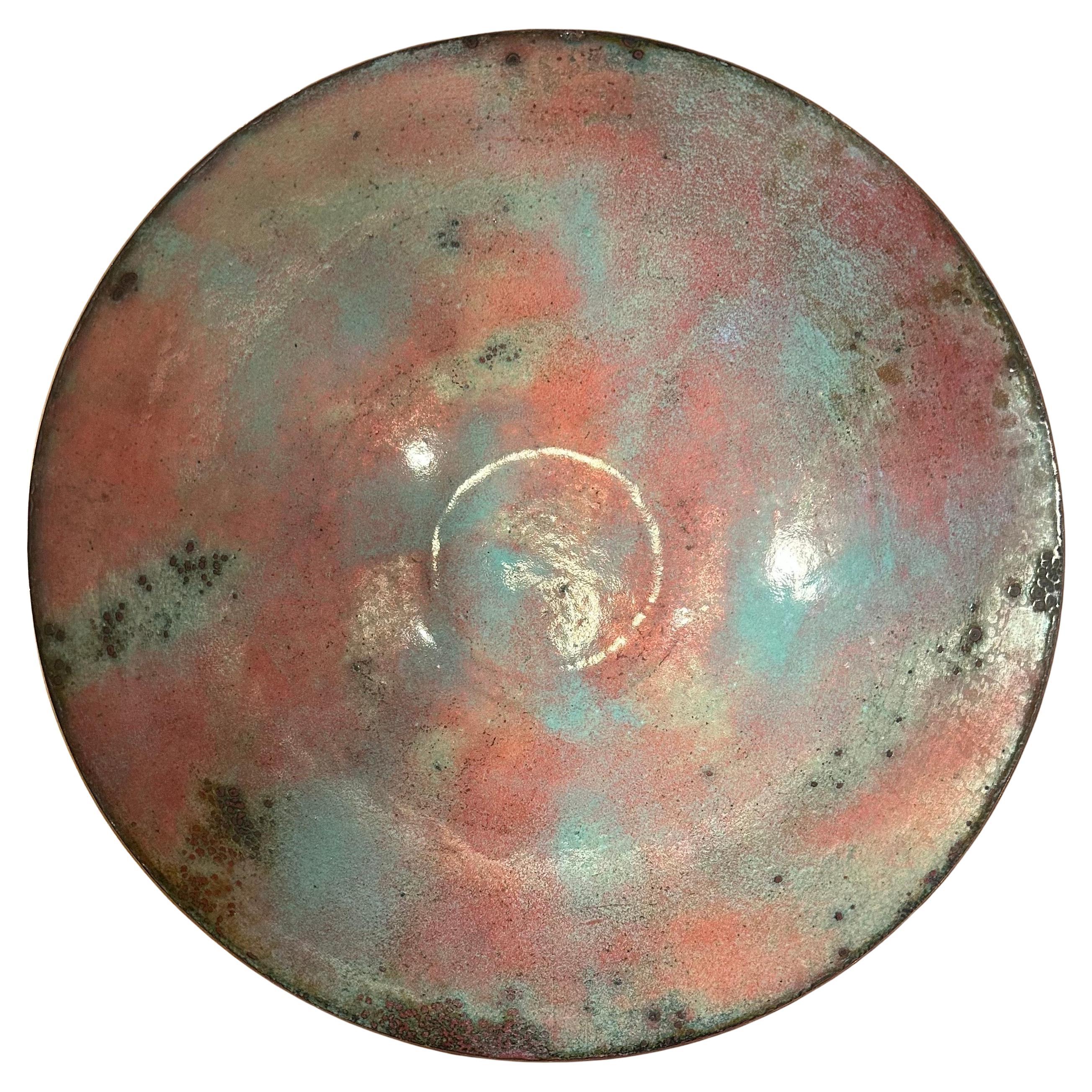 Mid-Century Modern California Design Enamel on Copper Bowl by Barbara Culp For Sale