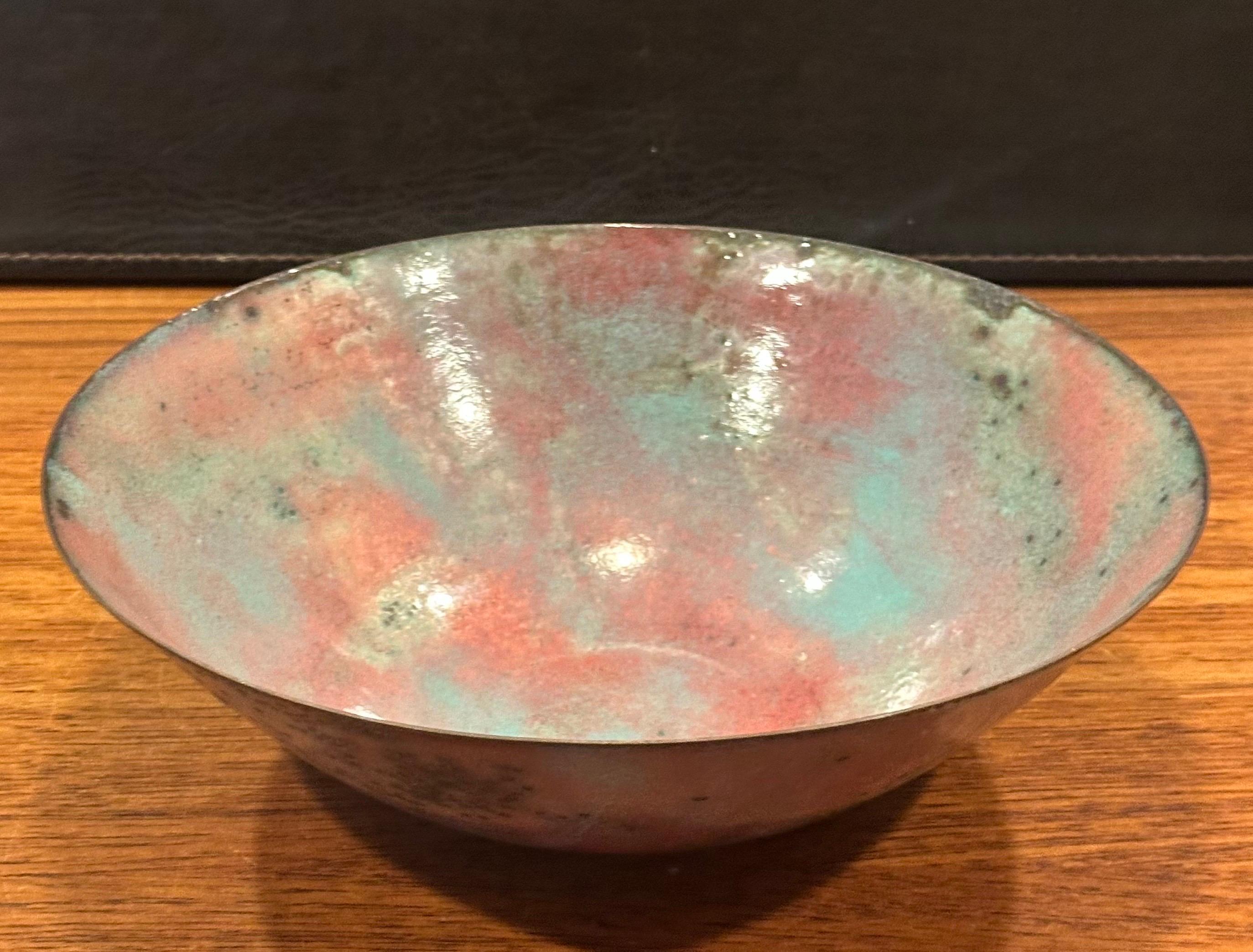 California Design Enamel on Copper Bowl by Barbara Culp For Sale 3