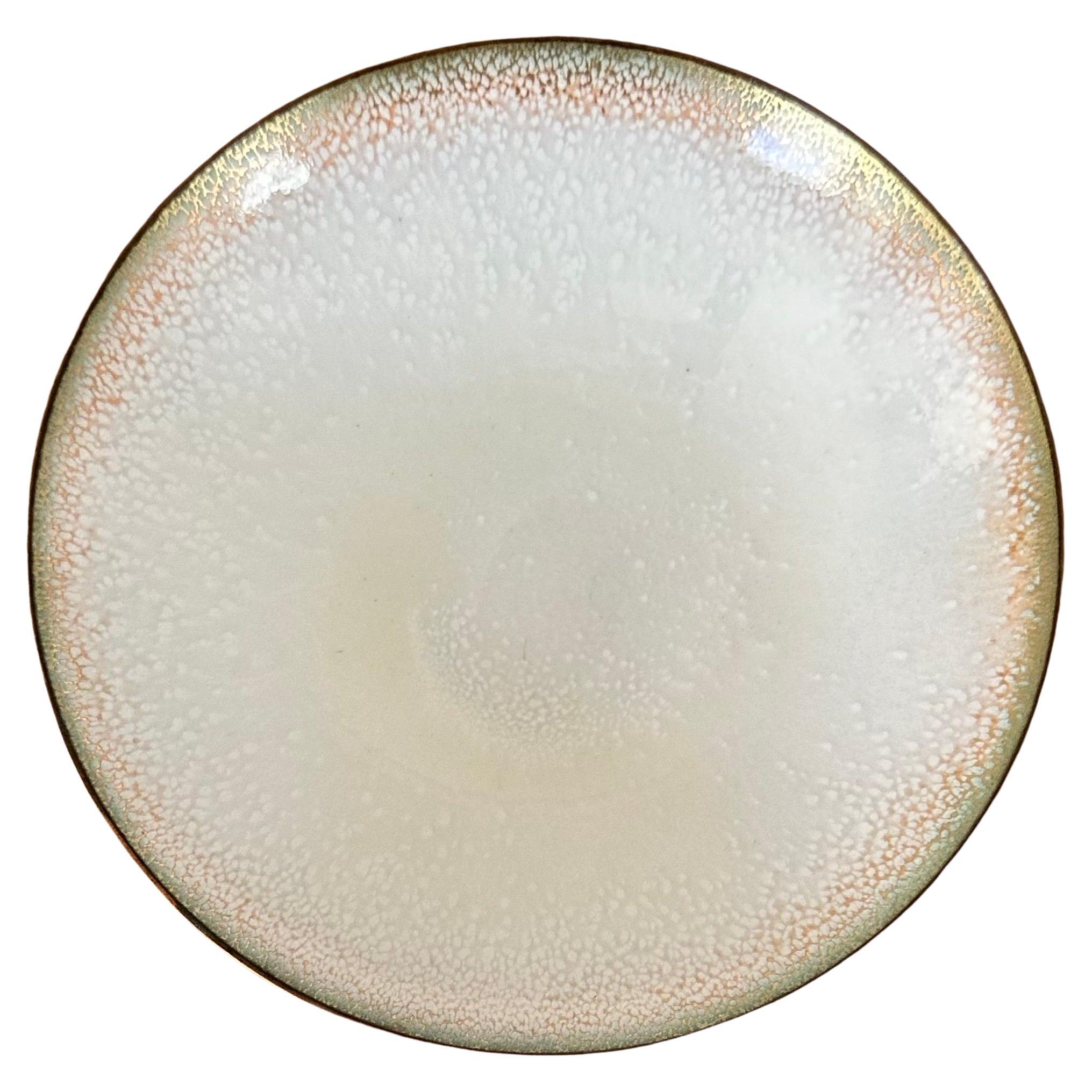 Mid-Century Modern Petit plat California Design en émail sur cuivre de Leon Statham en vente