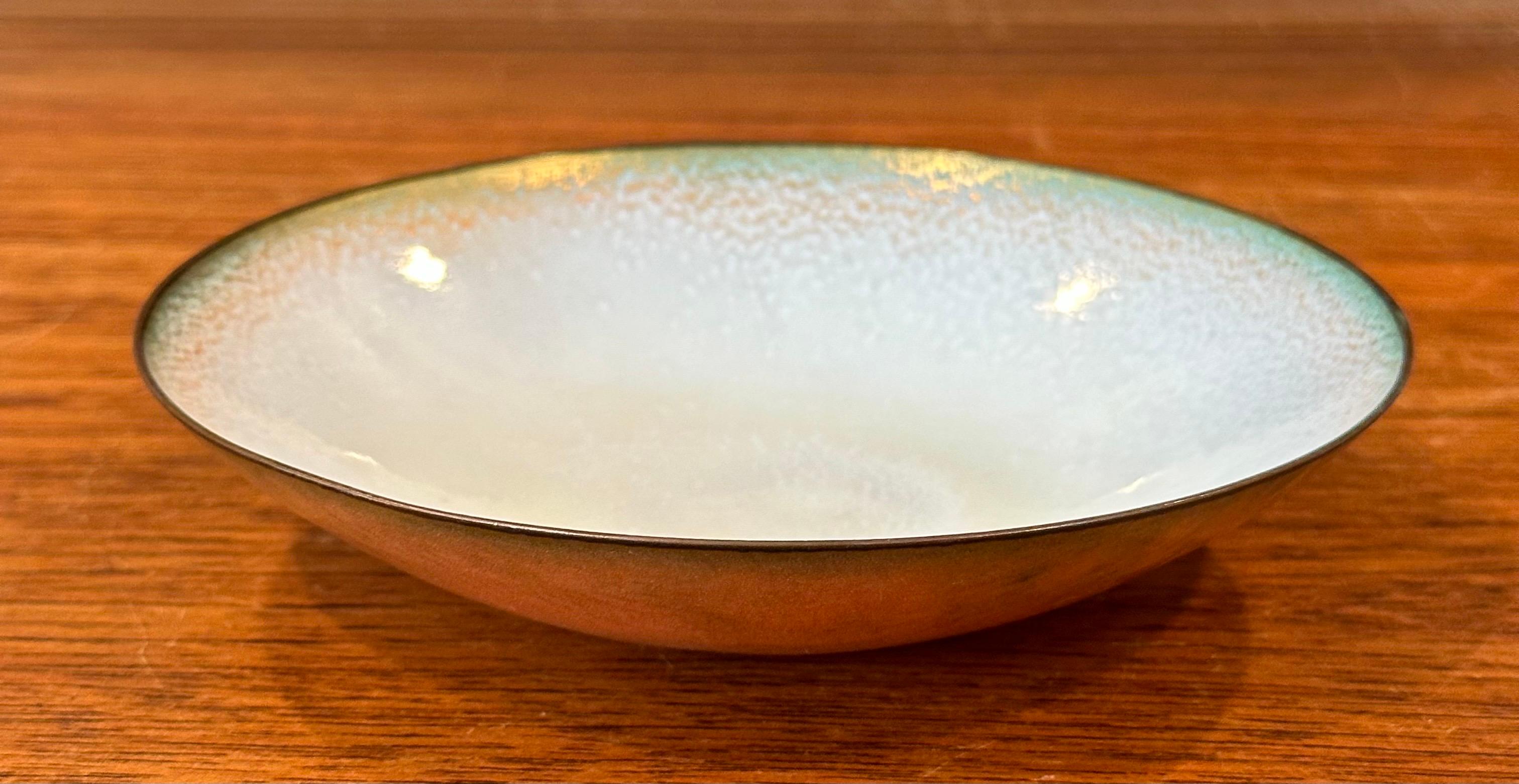 American California Design Enamel on Copper Small Dish by Leon Statham For Sale