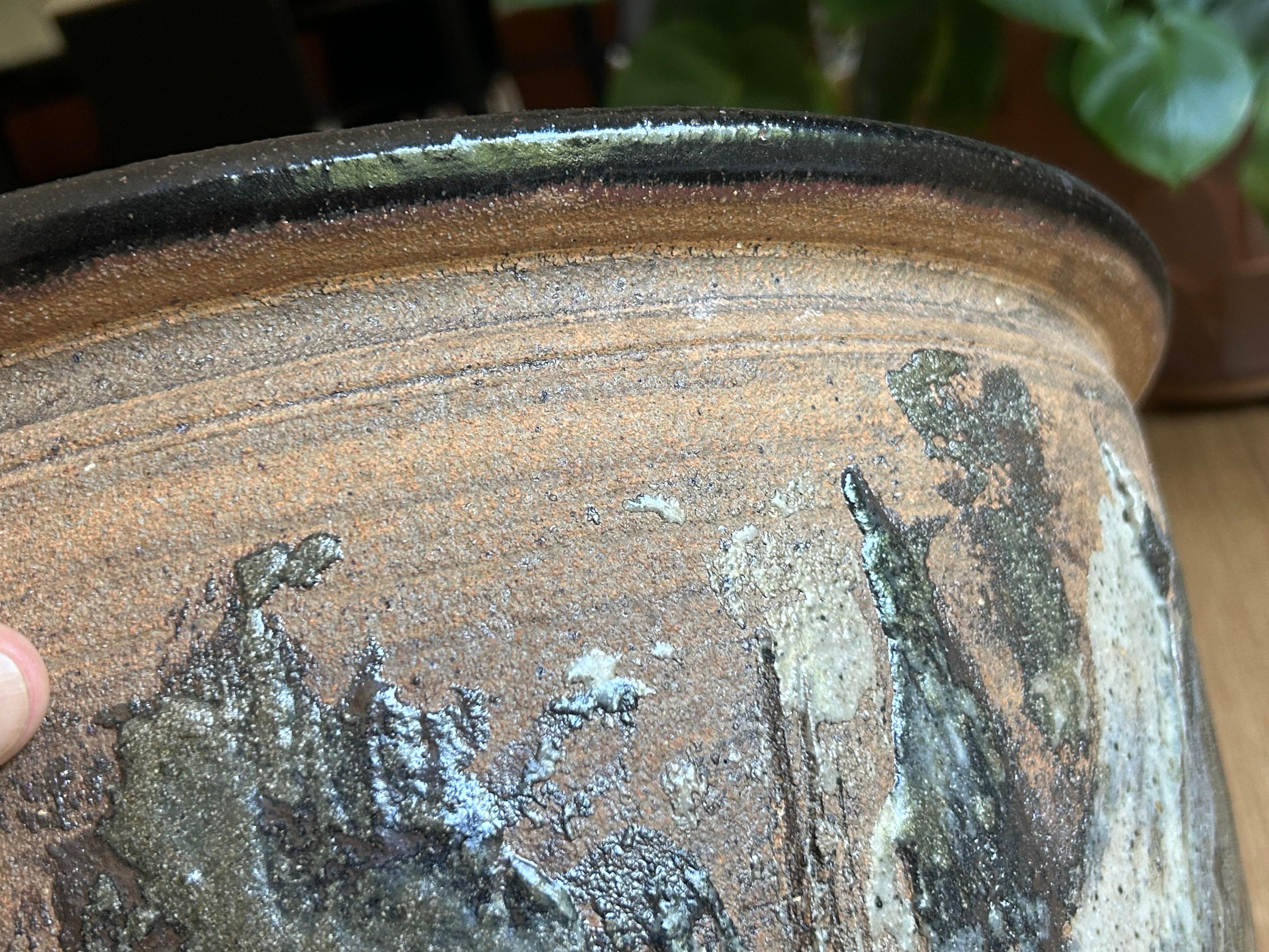 California Design Planter with Abstract Expressionist Glaze 1960s In Good Condition For Sale In Los Angeles, CA