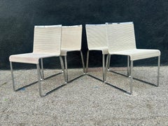 California Design Ensemble de quatre chaises architecturales en acier + Corde Van Keppel-Green