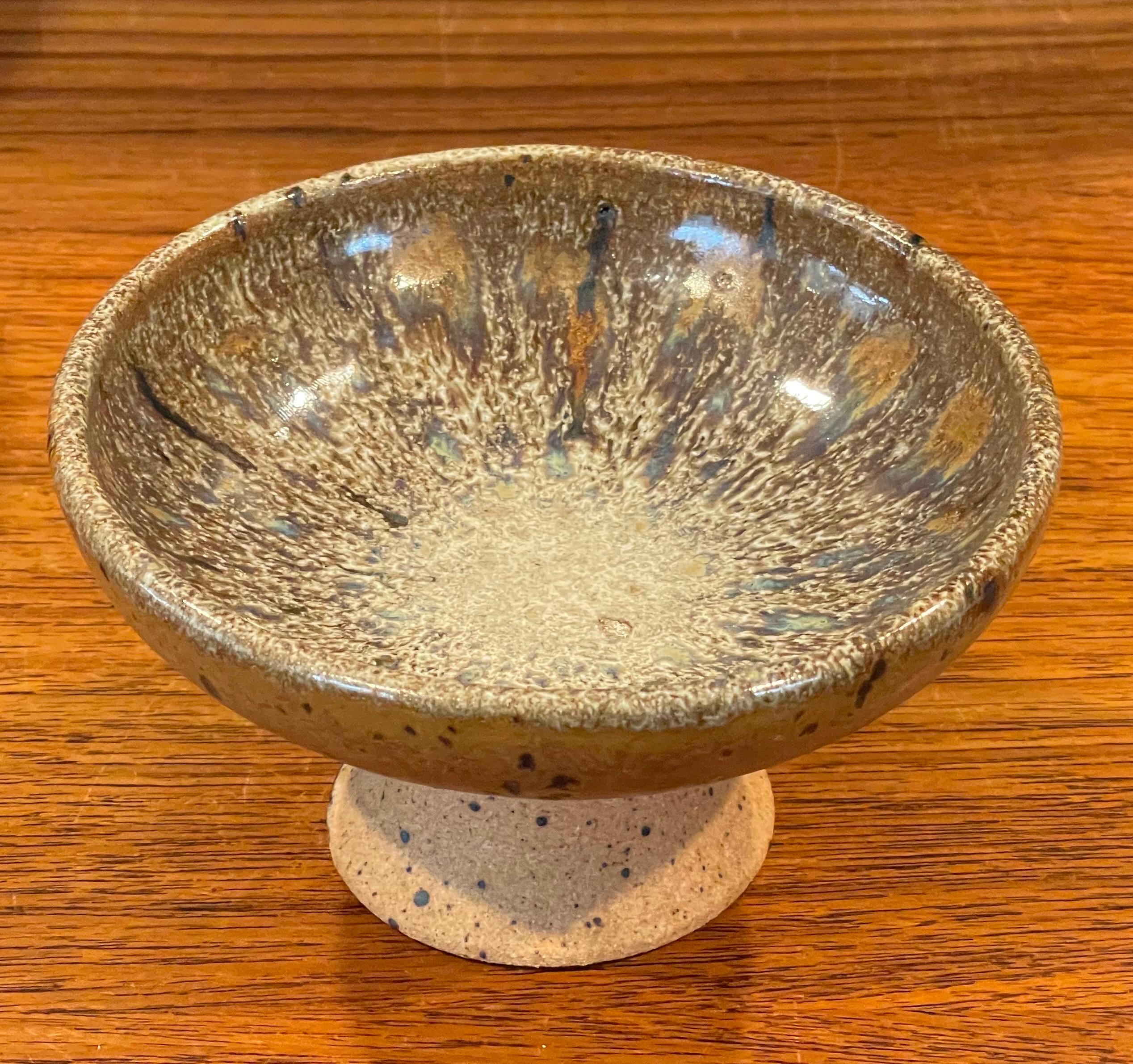 California Design Small Ceramic Pedestal Bowl / 