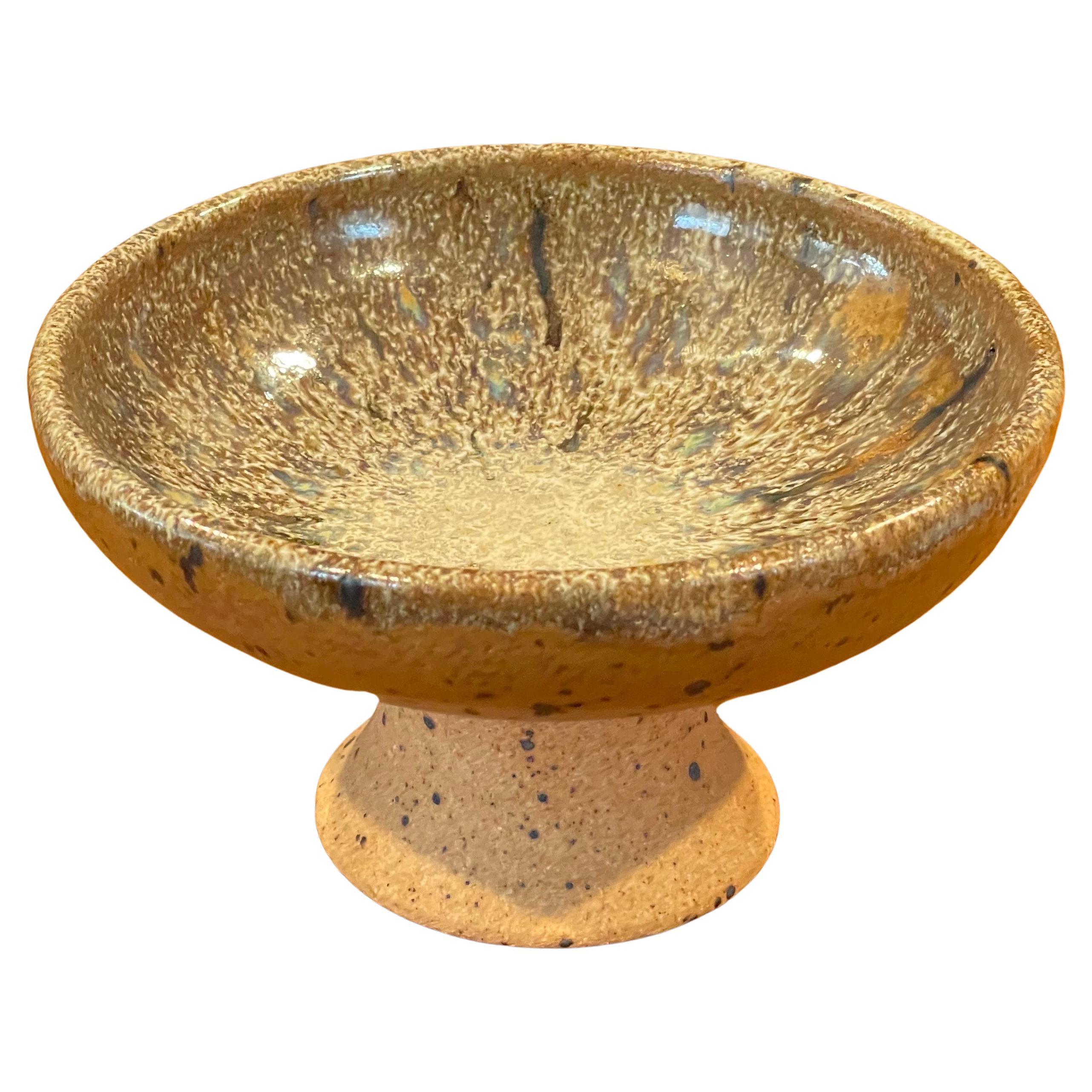 California Design Small Ceramic Pedestal Bowl / "Catch-All" by Wayne Chapman