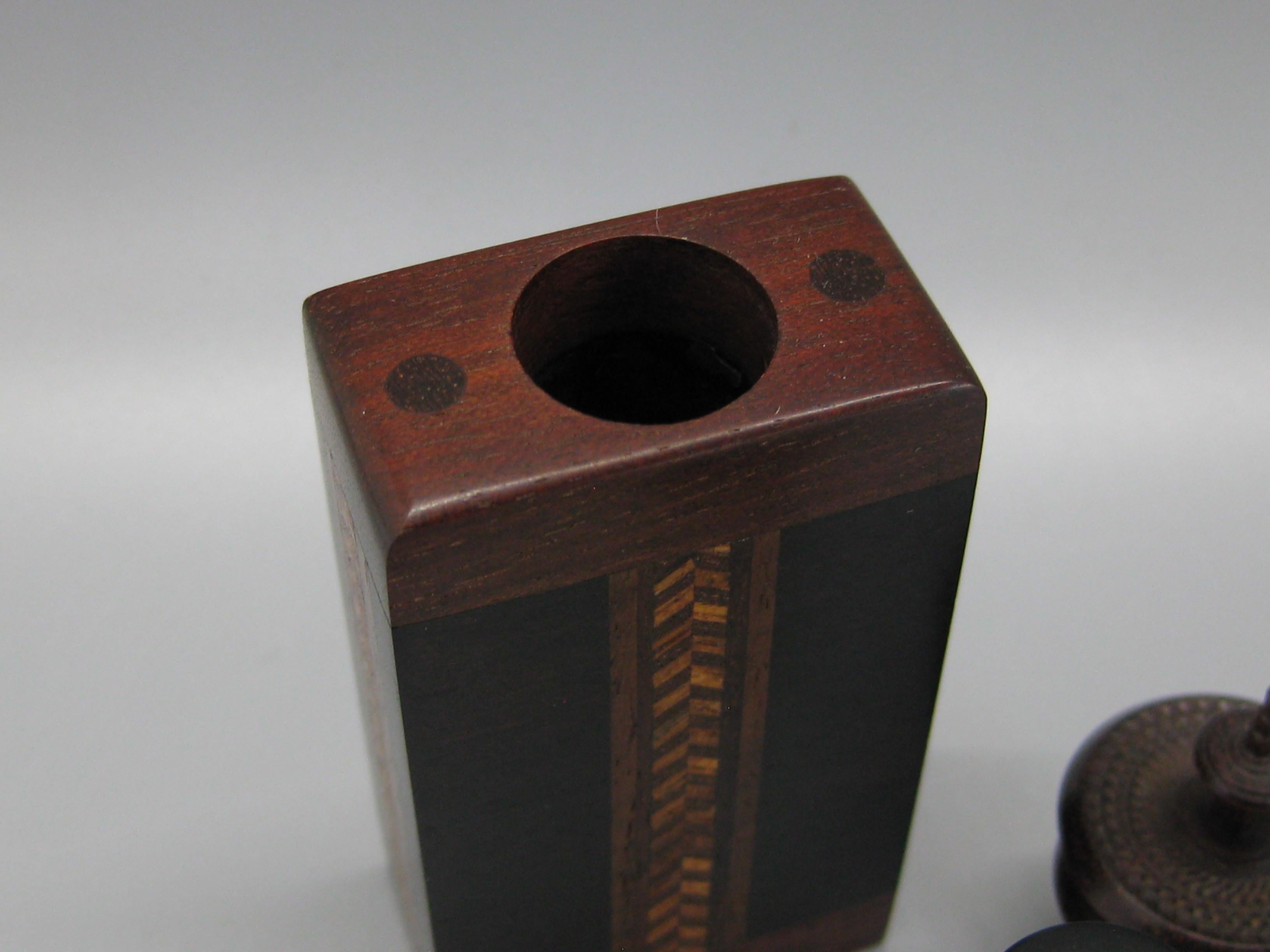 California Design Stephen Paulsen Cocobolo Rosewood Perfume Bottle Stash Box For Sale 4