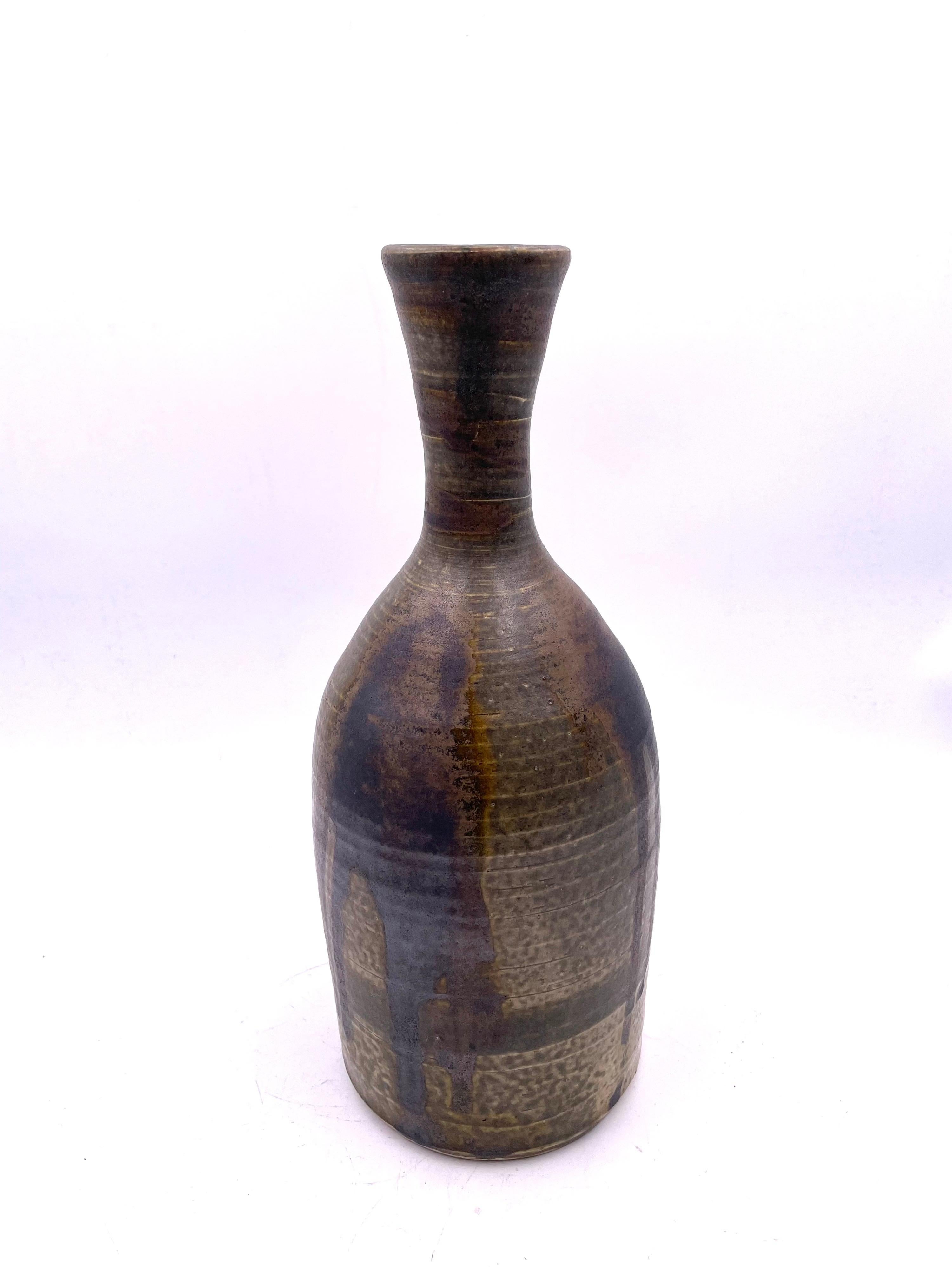 Mid-Century Modern California Design Stoneware Pottery Vase, 1950s For Sale
